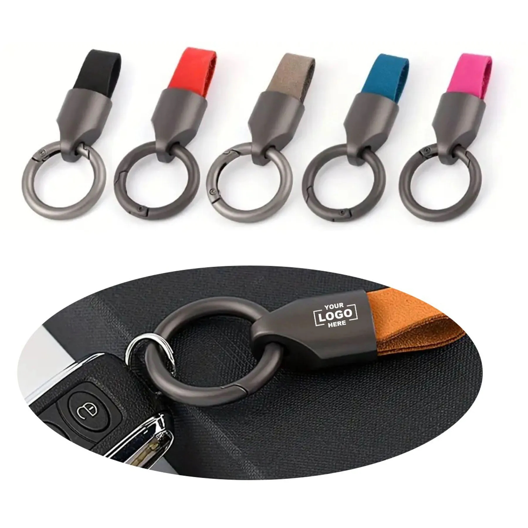 Cowhide Car Keychain 3