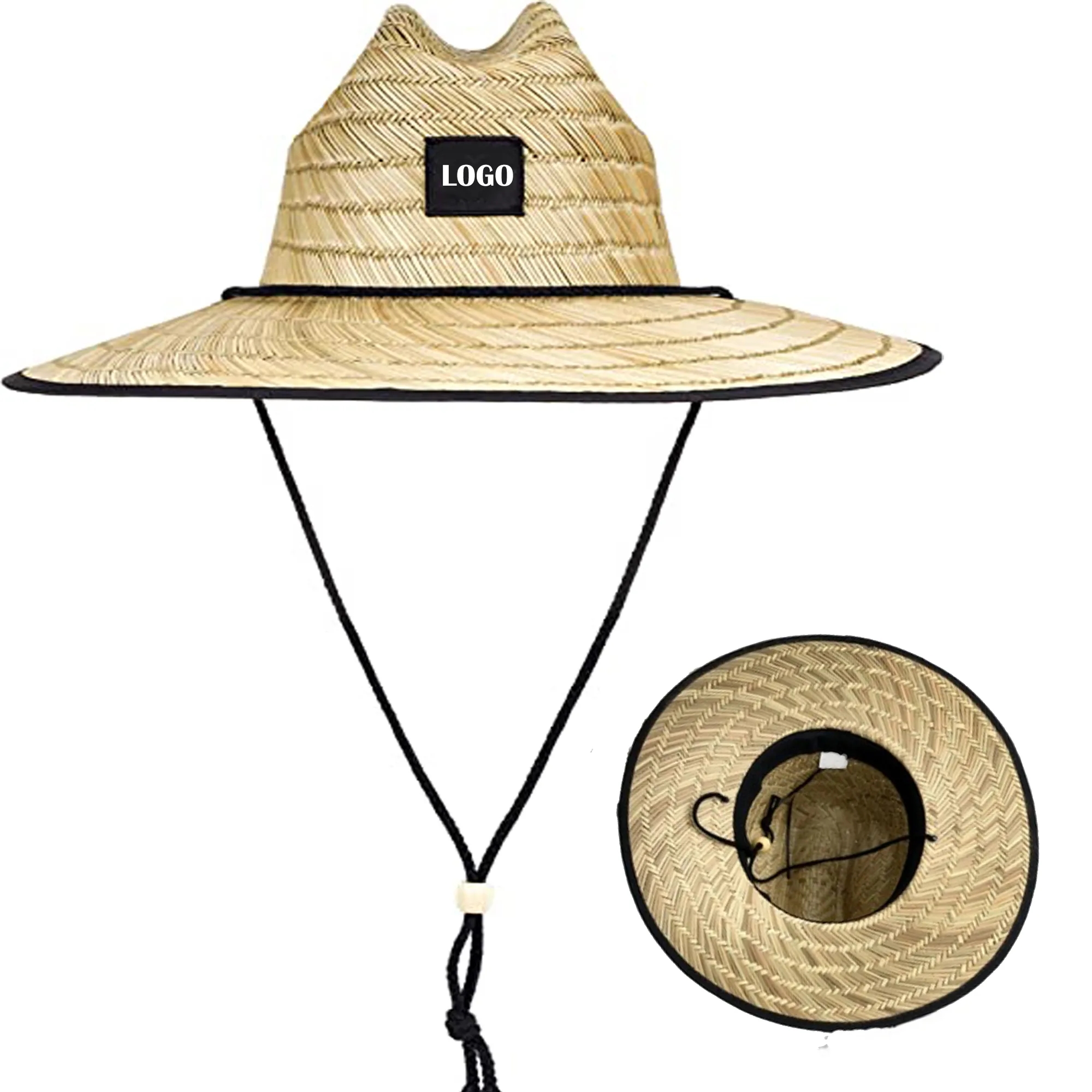 Sun Protection Straw Hat With Custom Patch 3