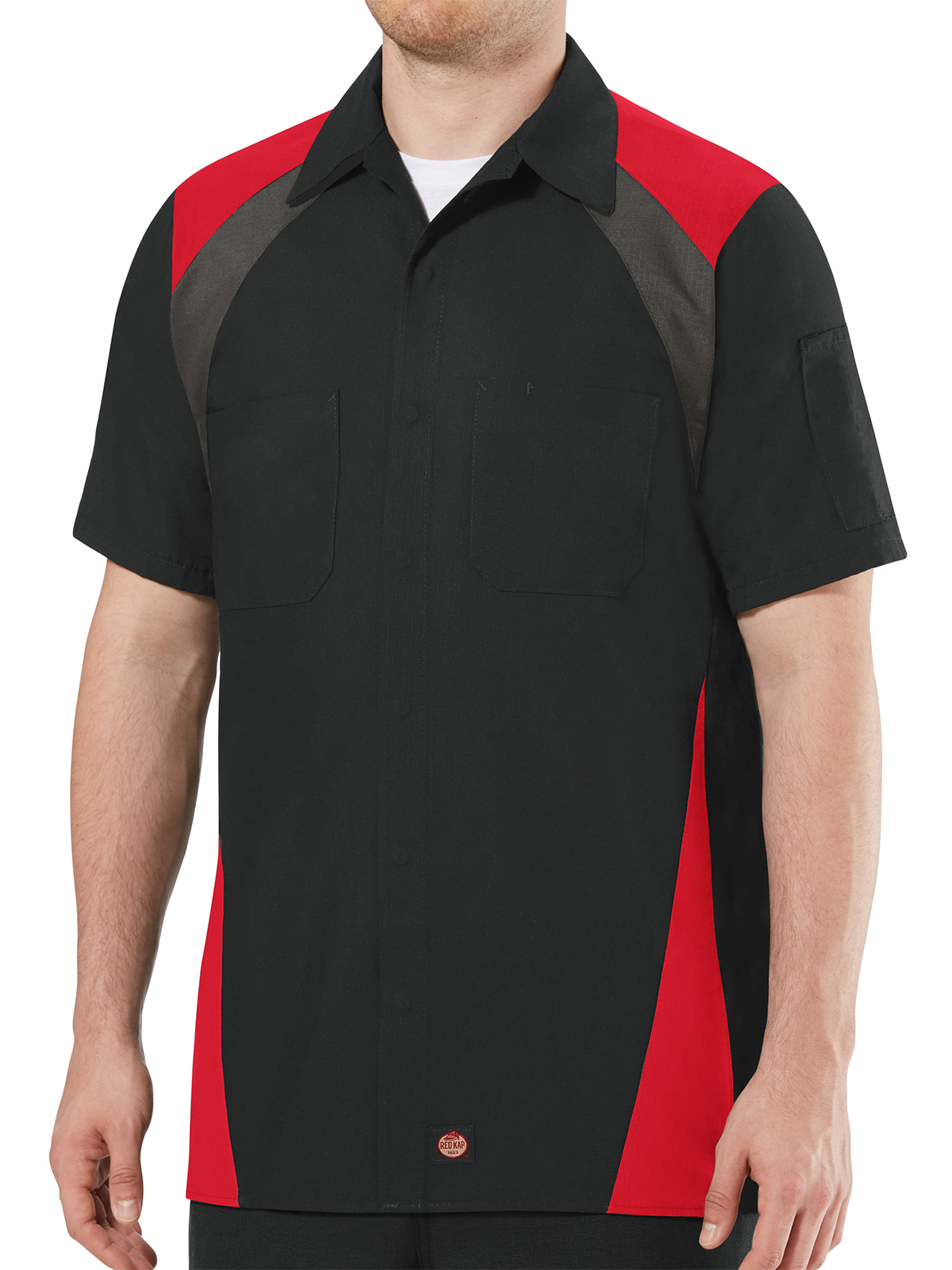 Red Kap Shirts - Men's Short Sleeve Tri-Color Shop Shirt 8