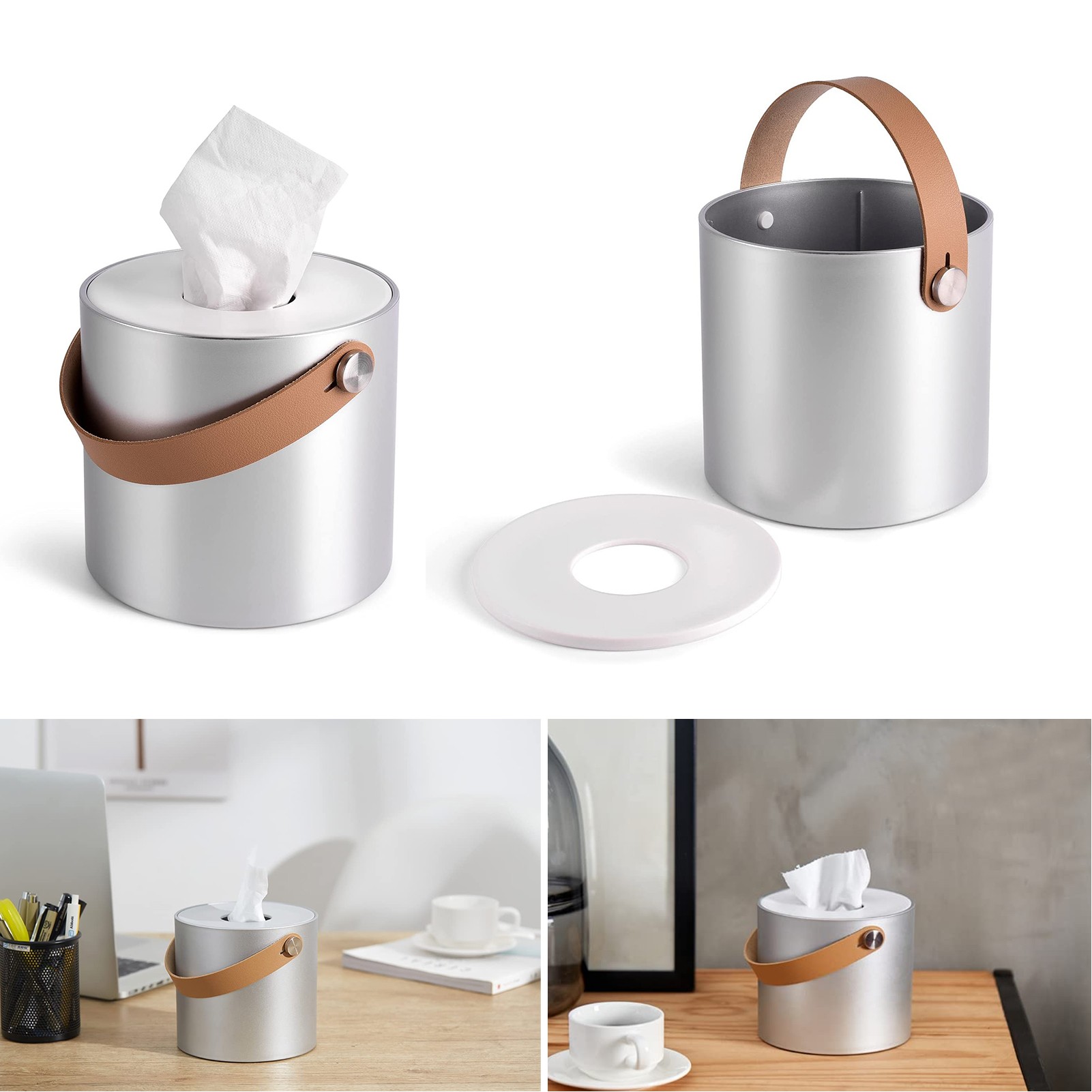 Modern Round Tissue Toilet Paper Dispenser Holder 2