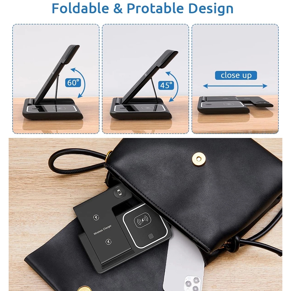 Foldable 15W 3 In 1 Fast Wireless Charging Station 3
