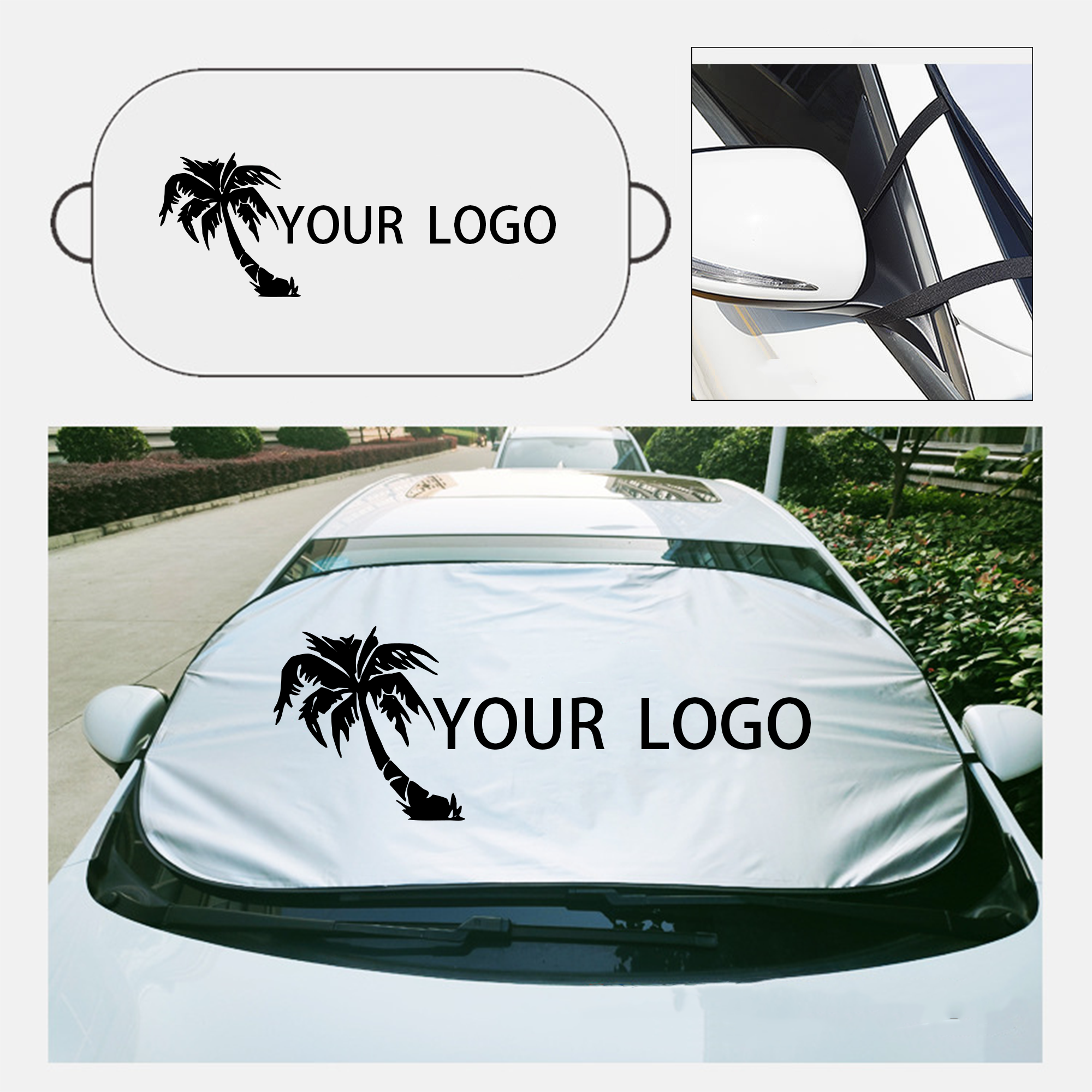 Foldable Rearview Mirror Hanging Car Sunshade 2