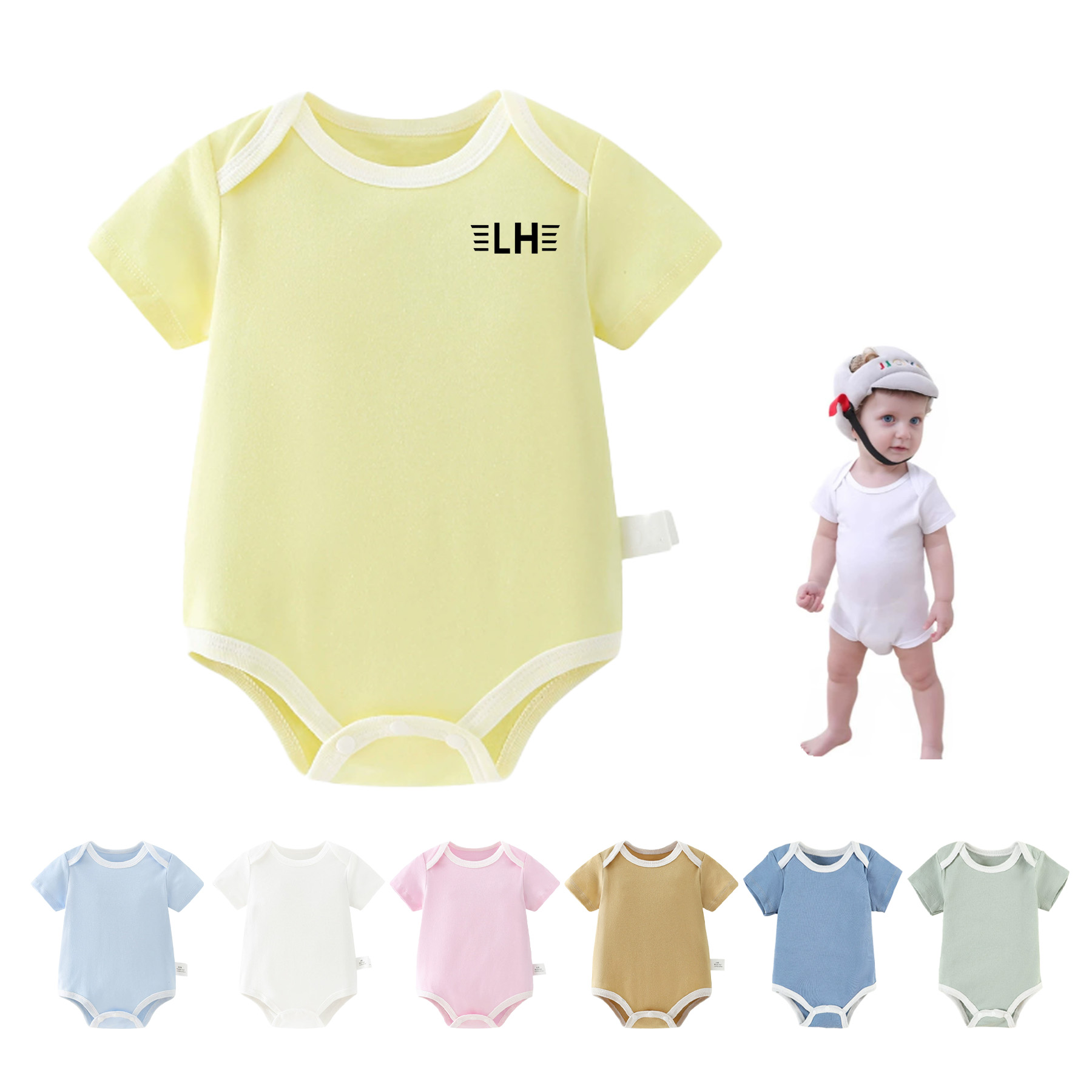 Unisex Short Sleeve Baby Bodysuit 2