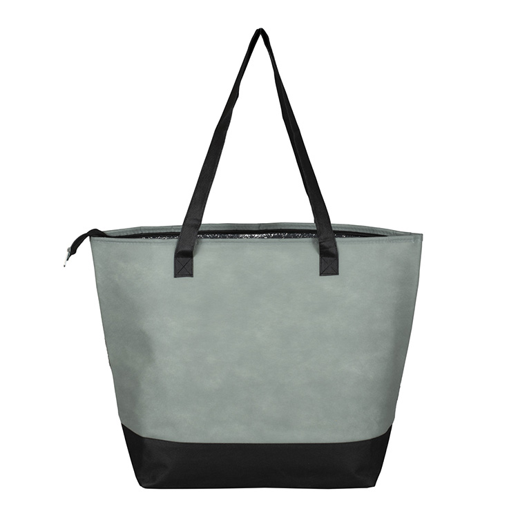 22"W x 16"H x 7 ½"Gusset - "FROST LINE" Super-Sized Insulated Zipper Cooler Tote 19
