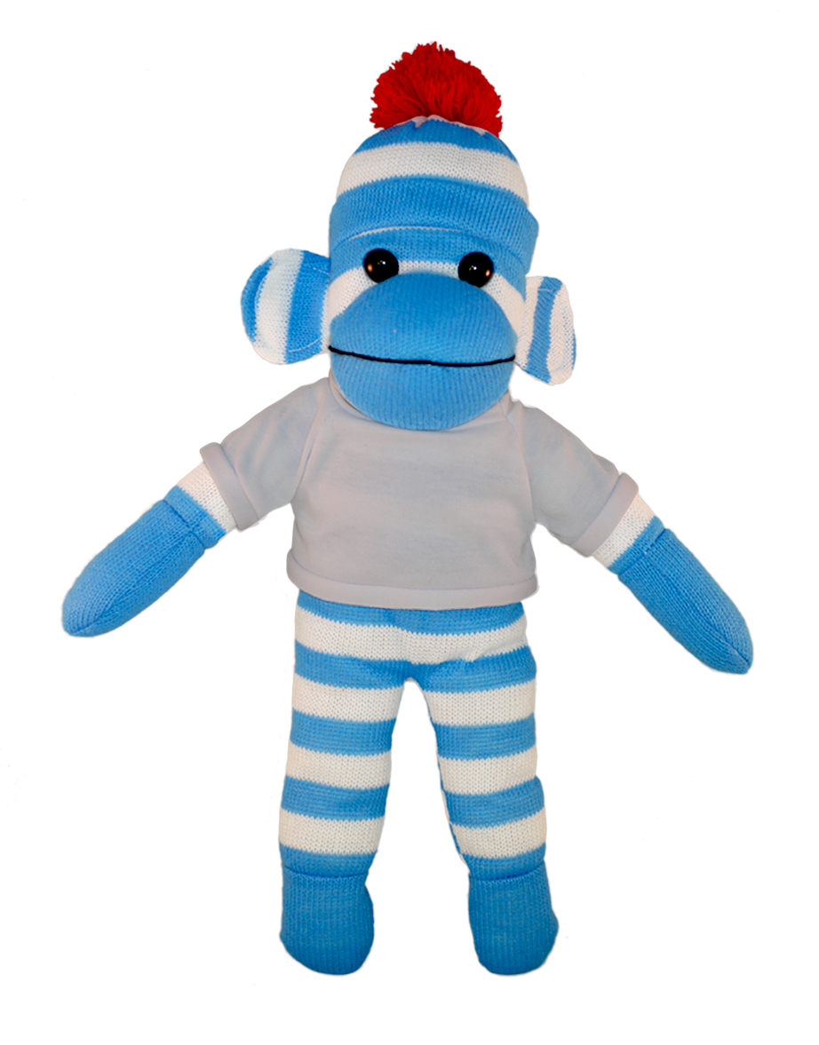 Blue Sock Monkey with Tee 2