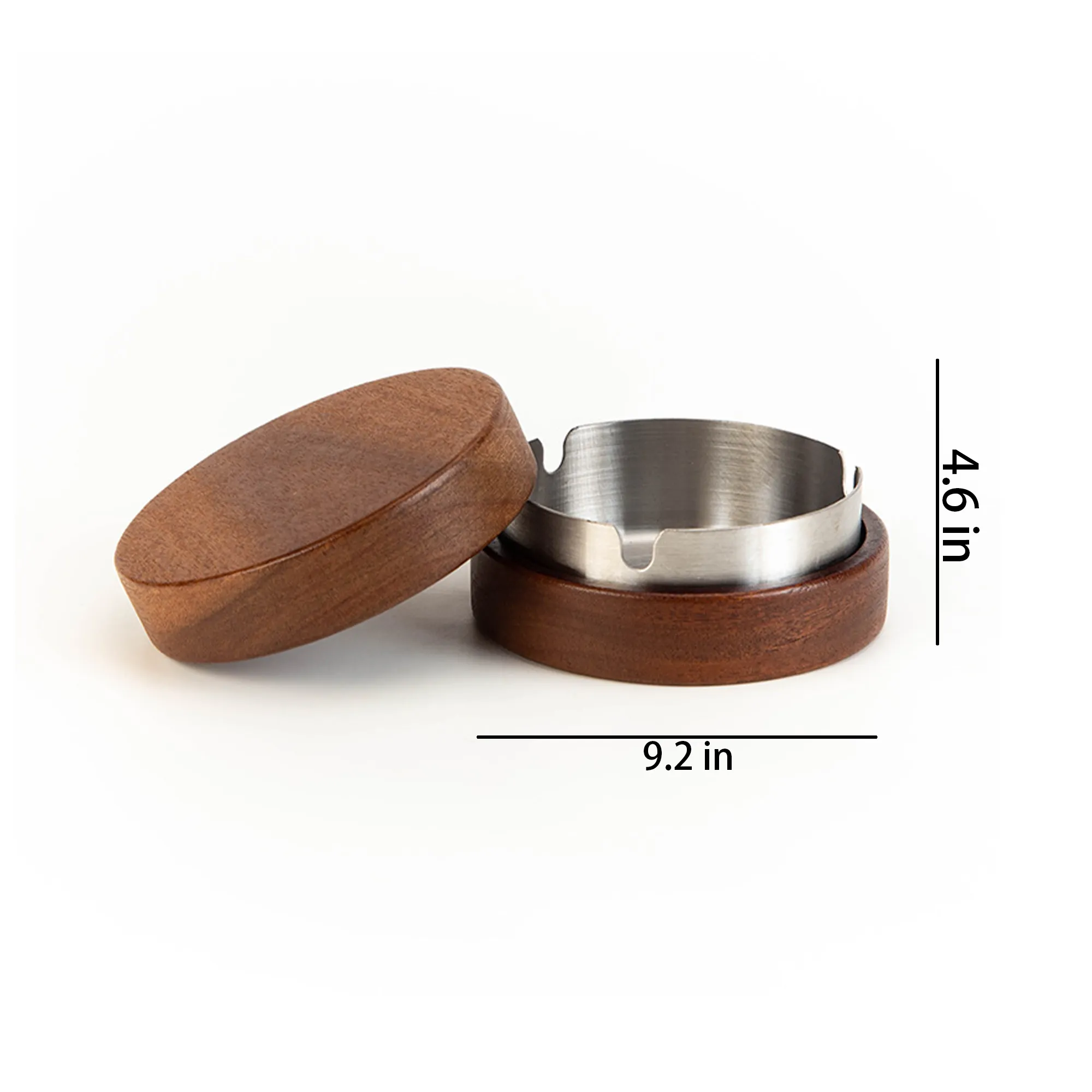 MOQ50 3.6-in Rosewood Ashtray with Lid 1