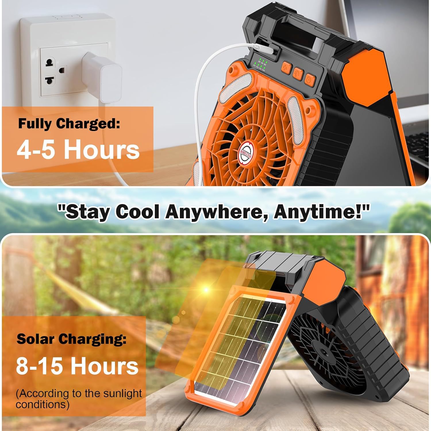 Solar-Powered Portable Camping Fan 7