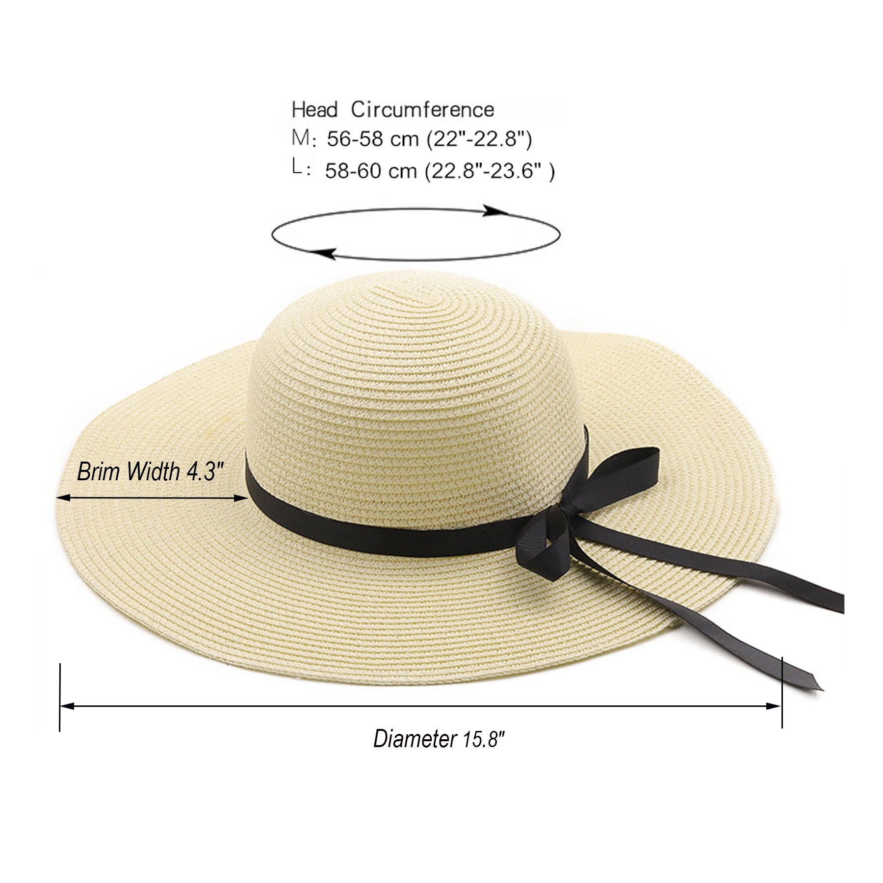 Bowknot Wide Brim Straw Hat 4