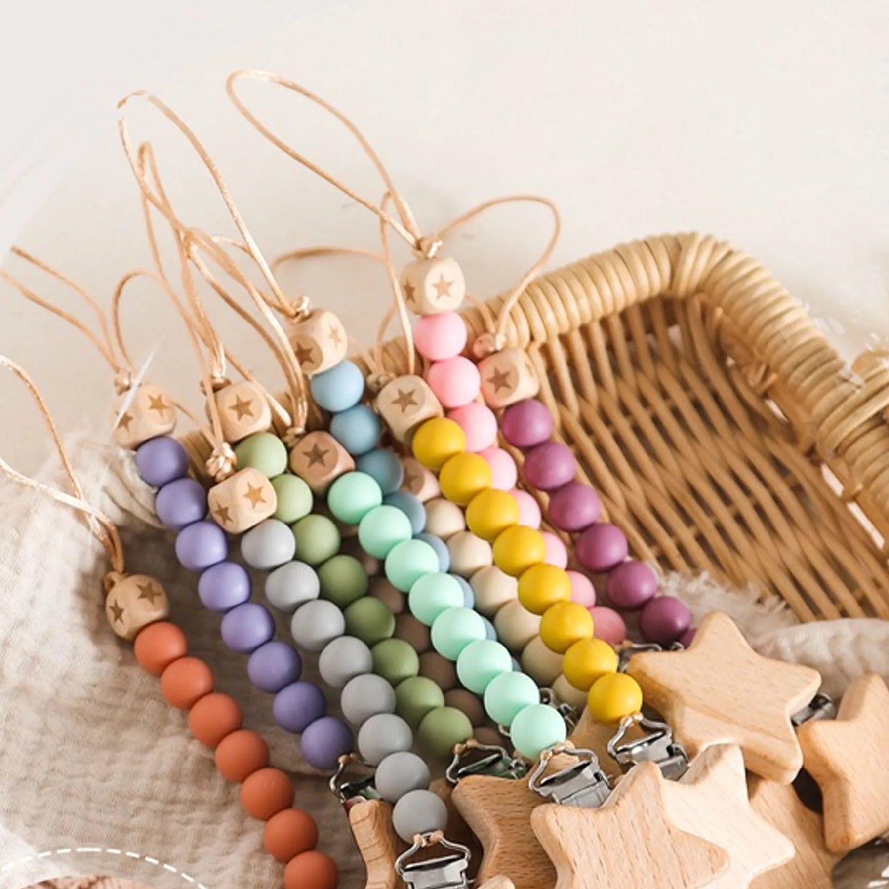 Pentagram Beech Pacifier Clip 5