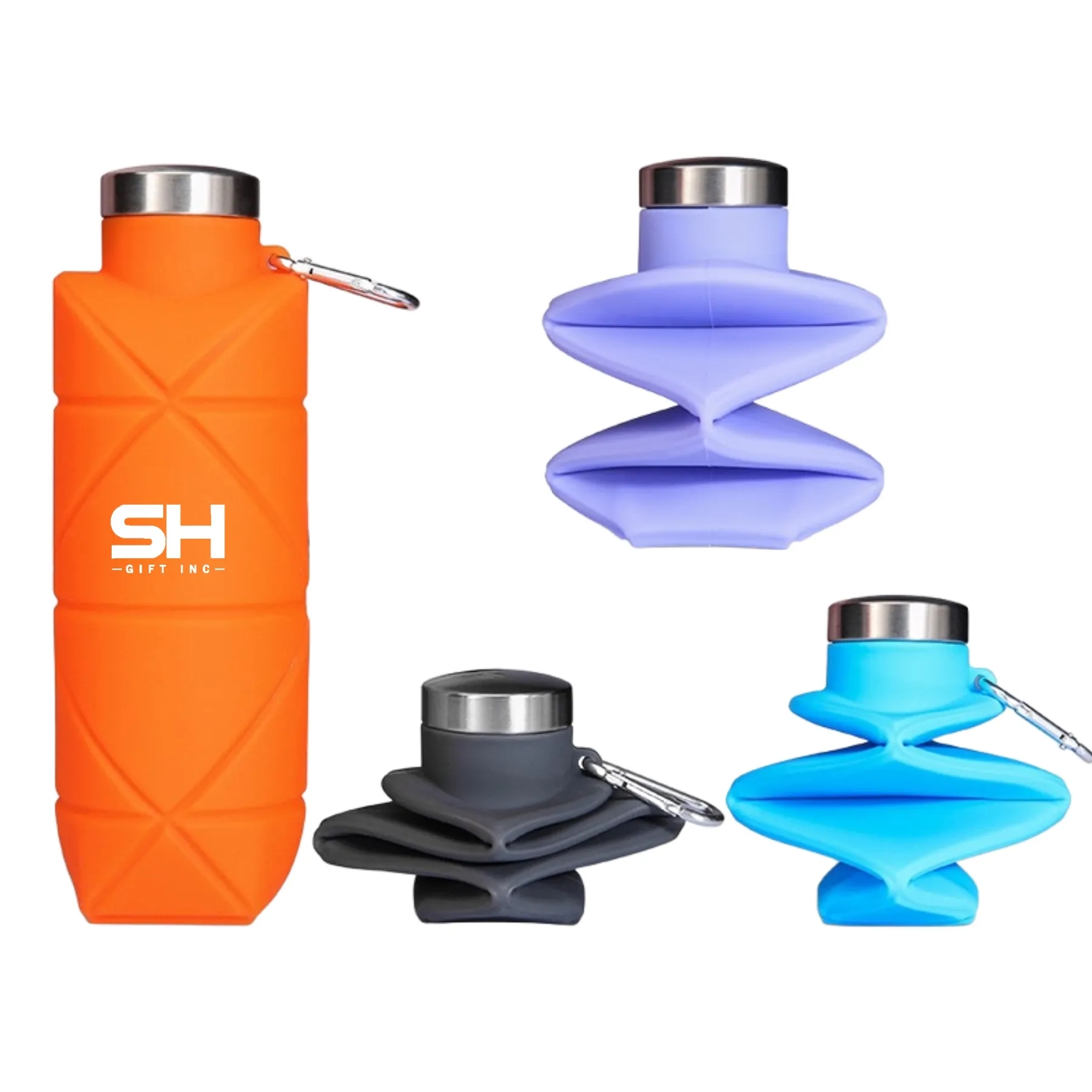 22oz Silicone Diamond Collapsible Water Bottle 4