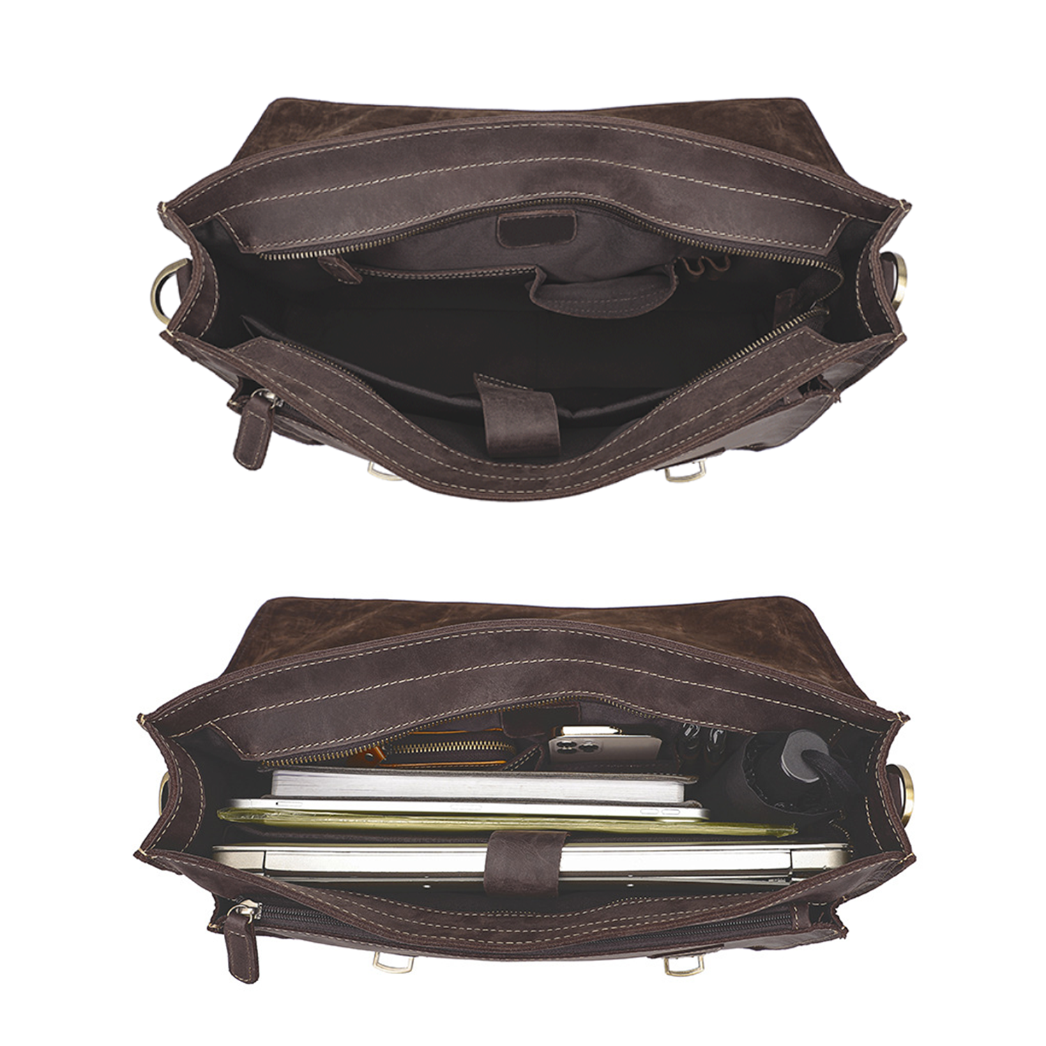 Real Leather Messenger Bag For Men And Women 4