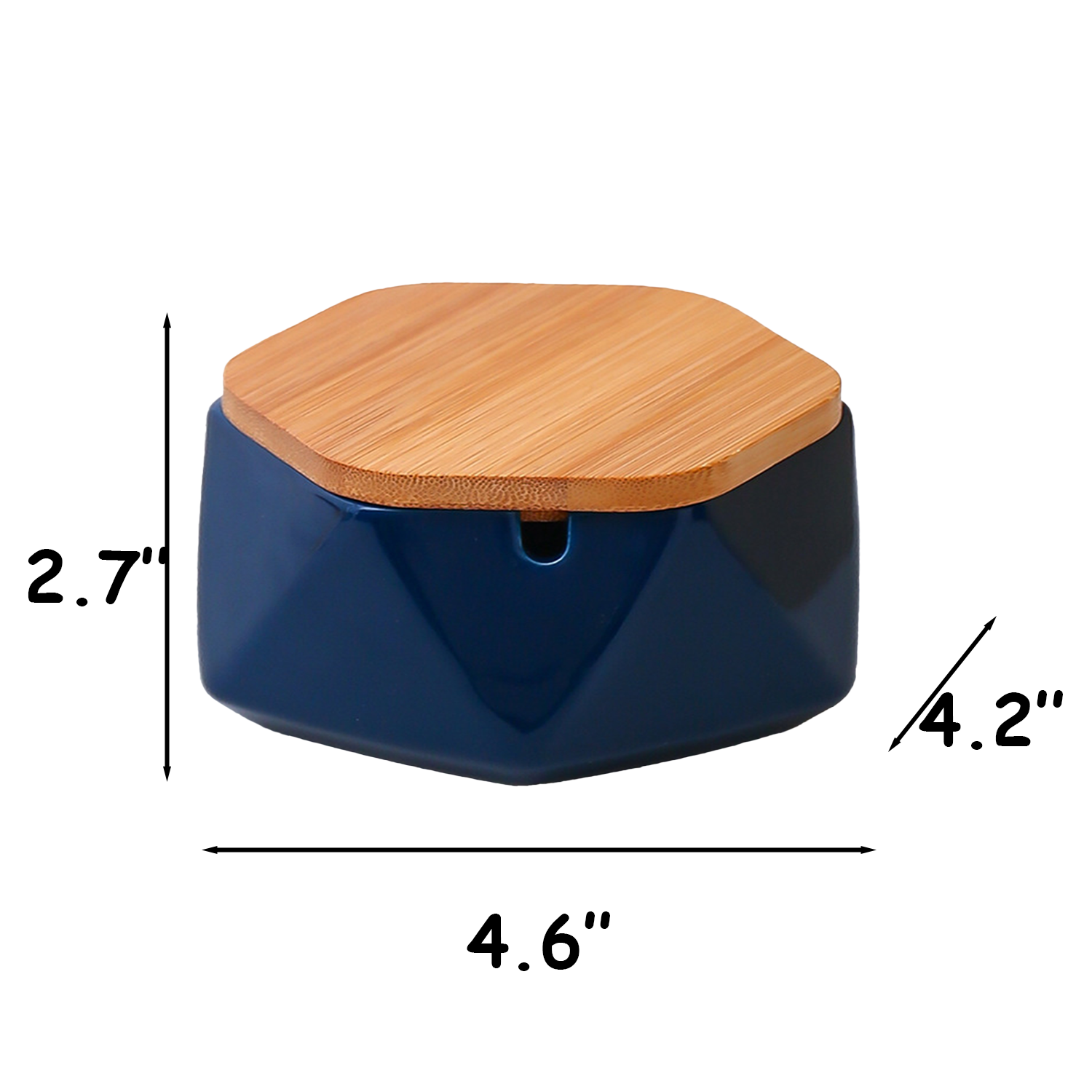 Simple Ceramic Ashtray w/ Bamboo Lid 5