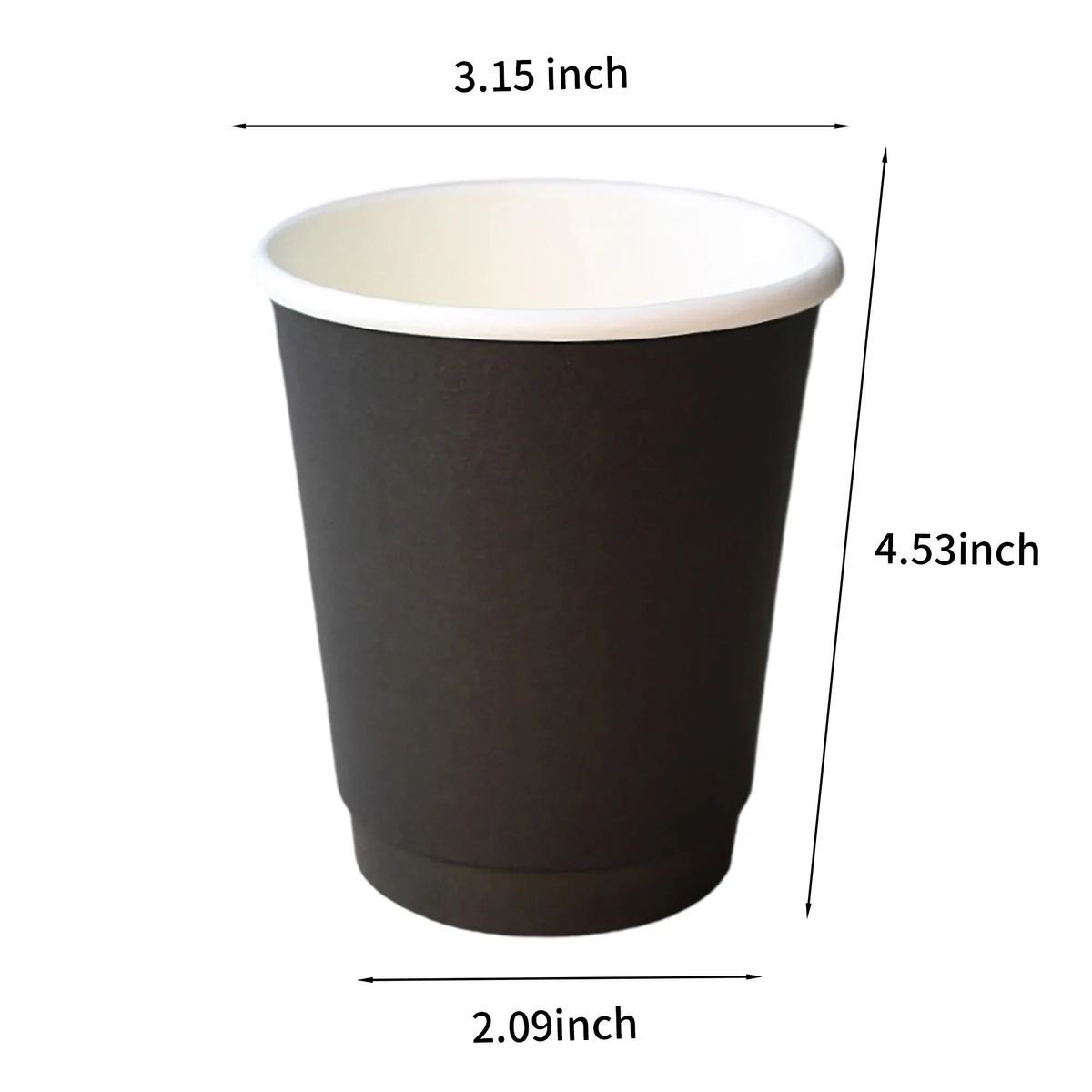 12oz Paper Coffee Cup with Rolled Rim and Custom Logo Imprint 1