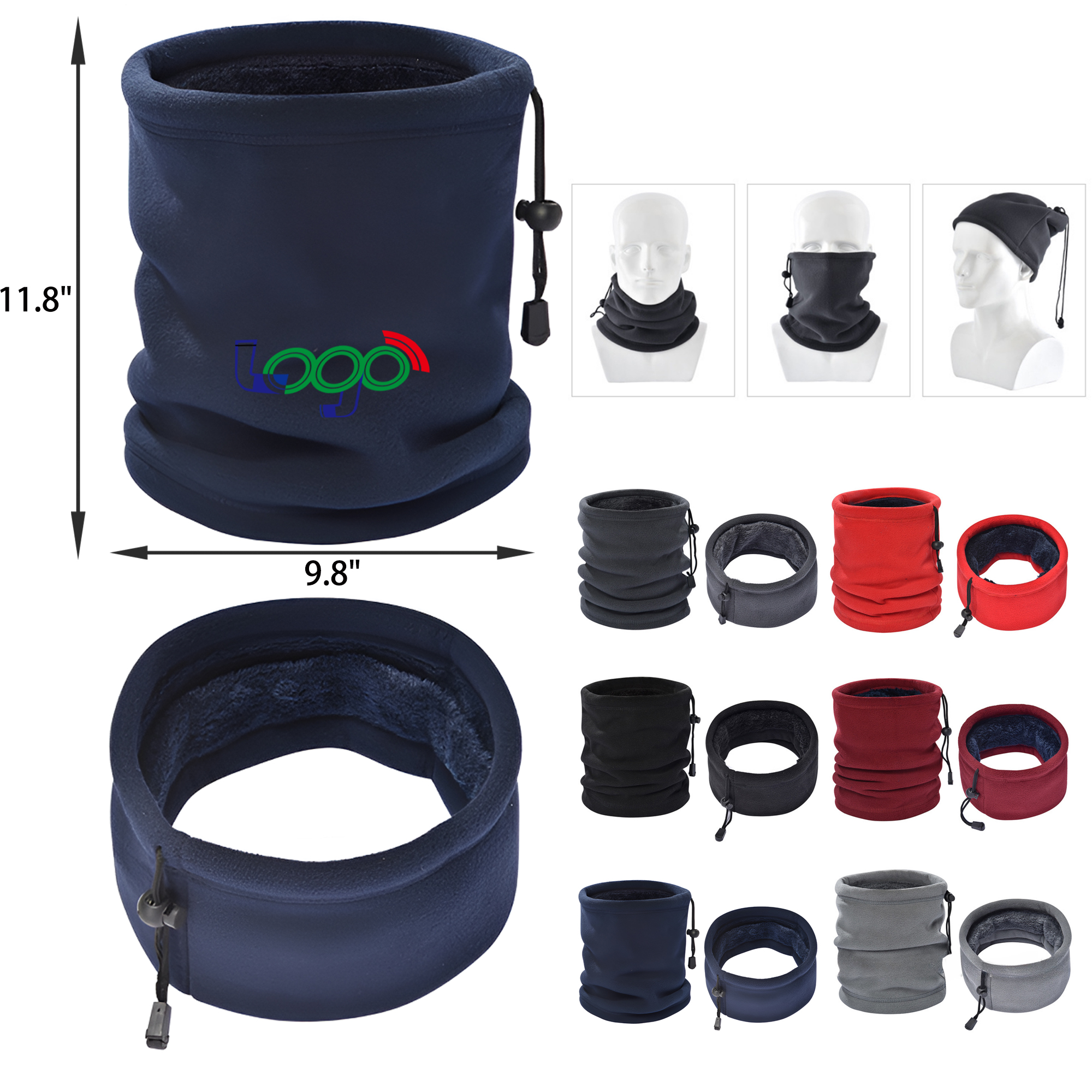MOQ 50 PCS Stylish Multifunctional Fleece Neck Gaiters 8