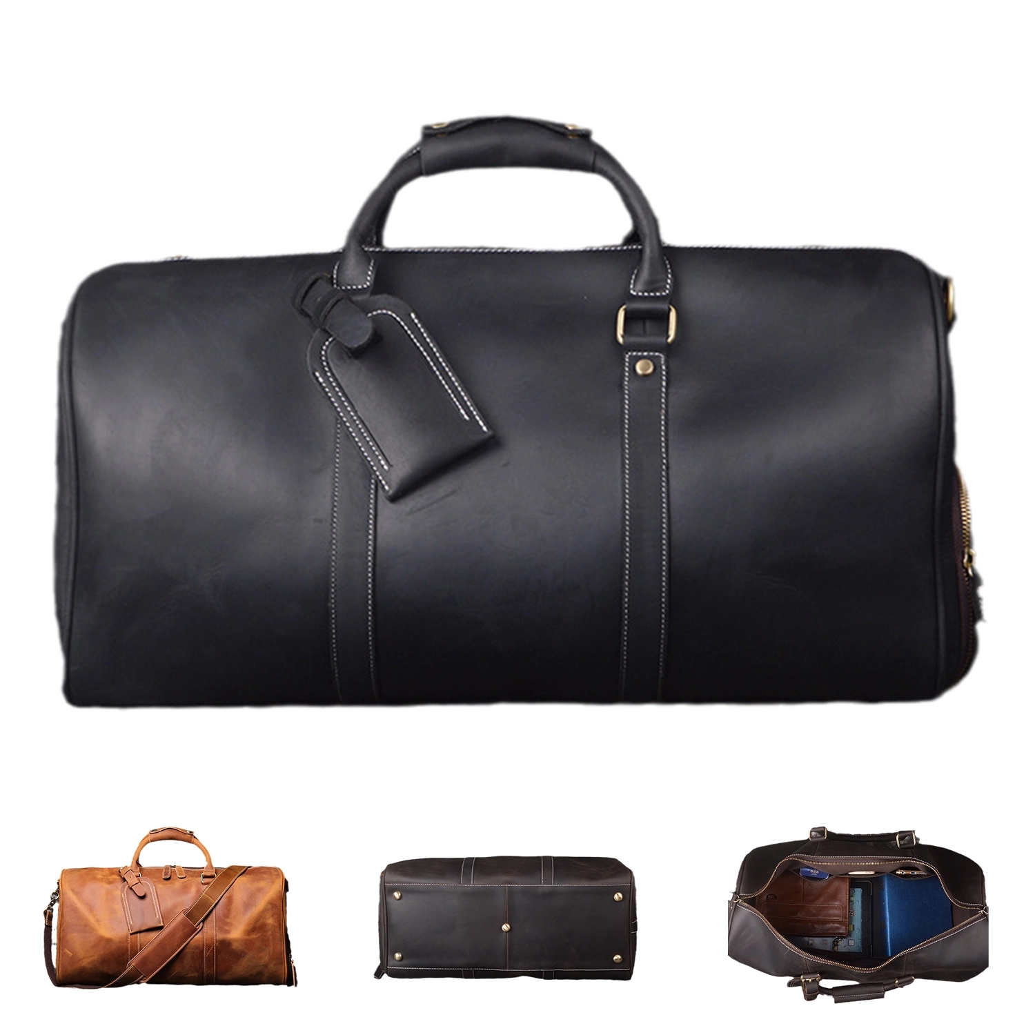 Leather Weekend Duffel Bag 4