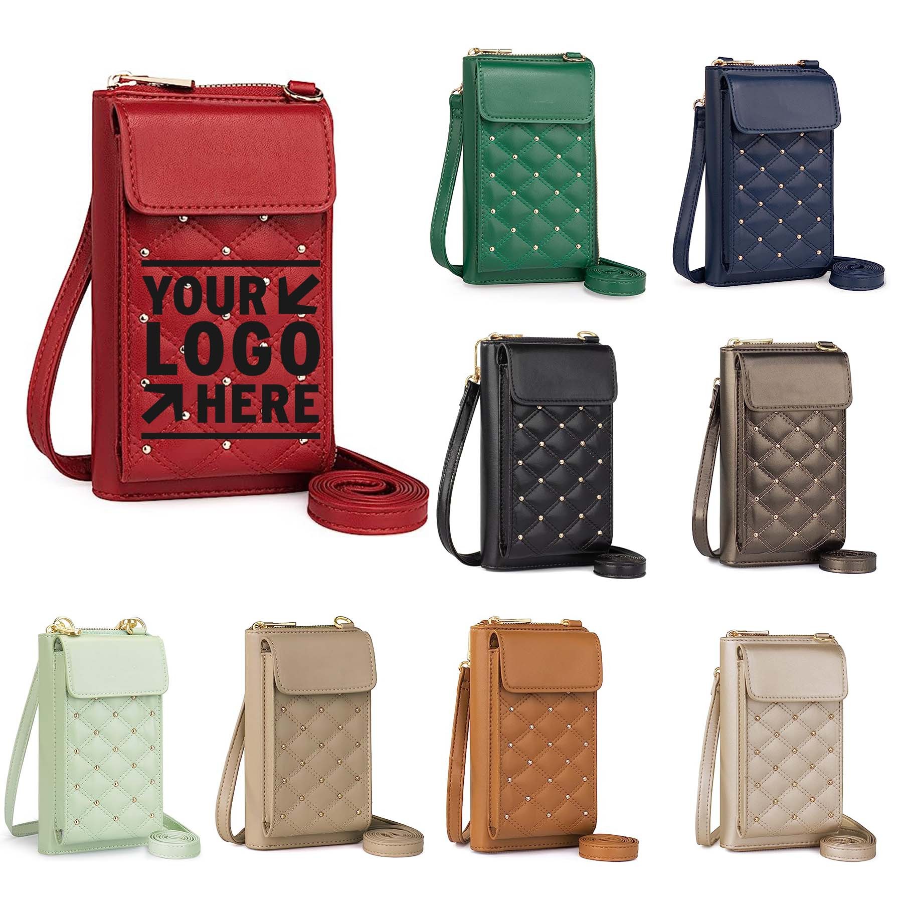 Women West RFID Credit Card Slot Small Leather Crossbody Cellphone Wallet 3