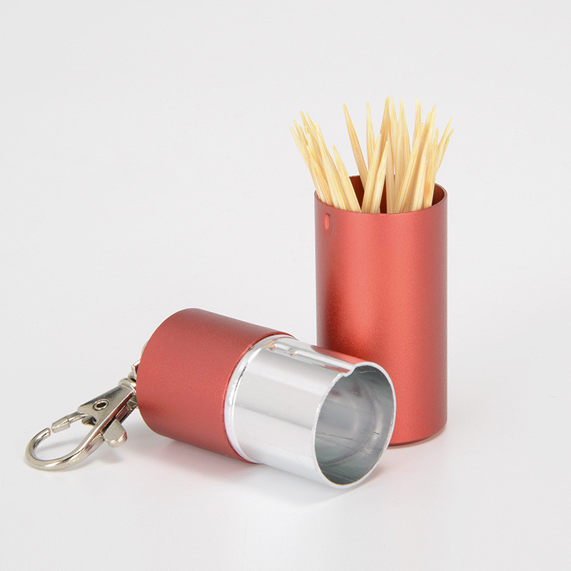 Stainless Steel Toothpick Box Keychain 2