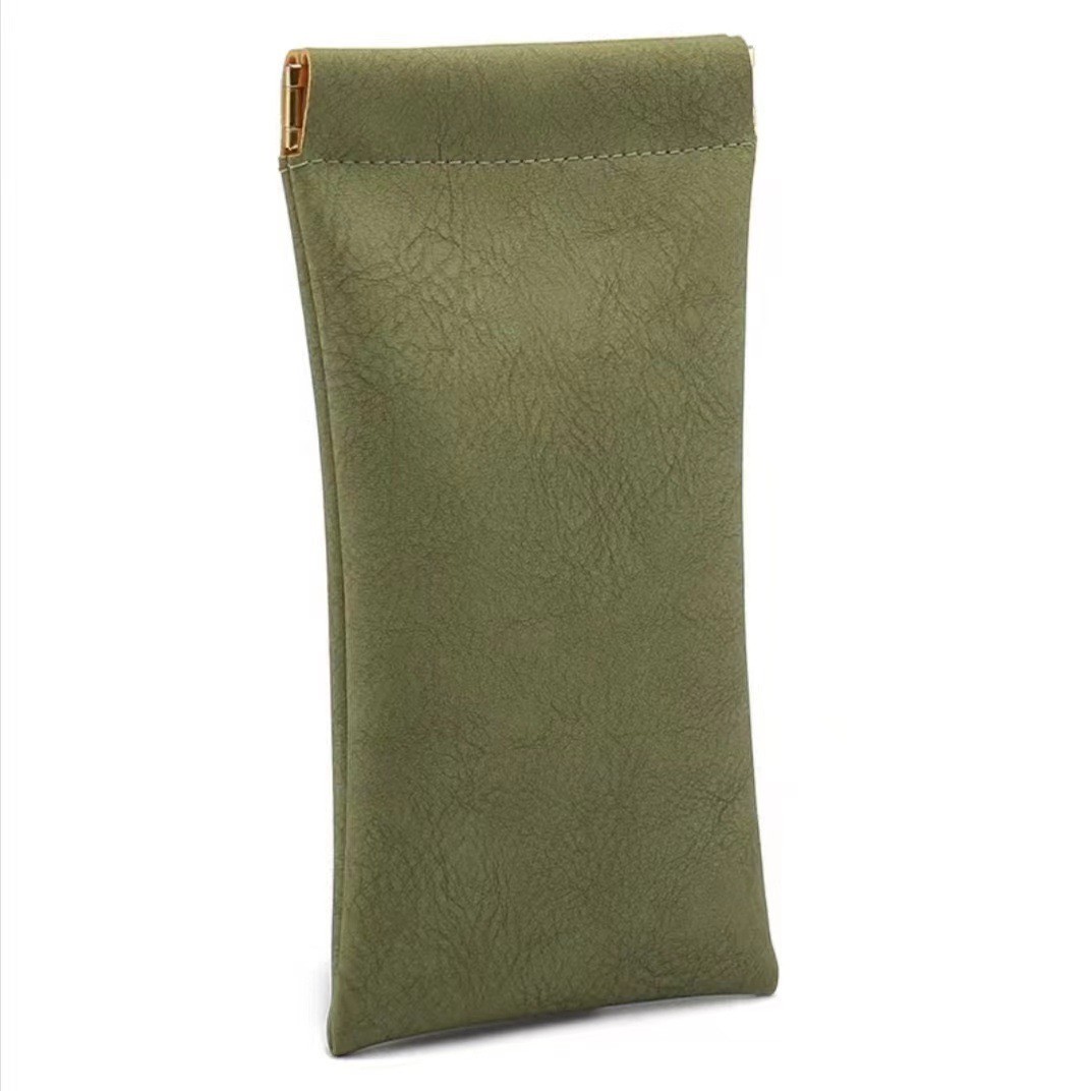Portable Leather Squeeze Top Eyeglass Case 11