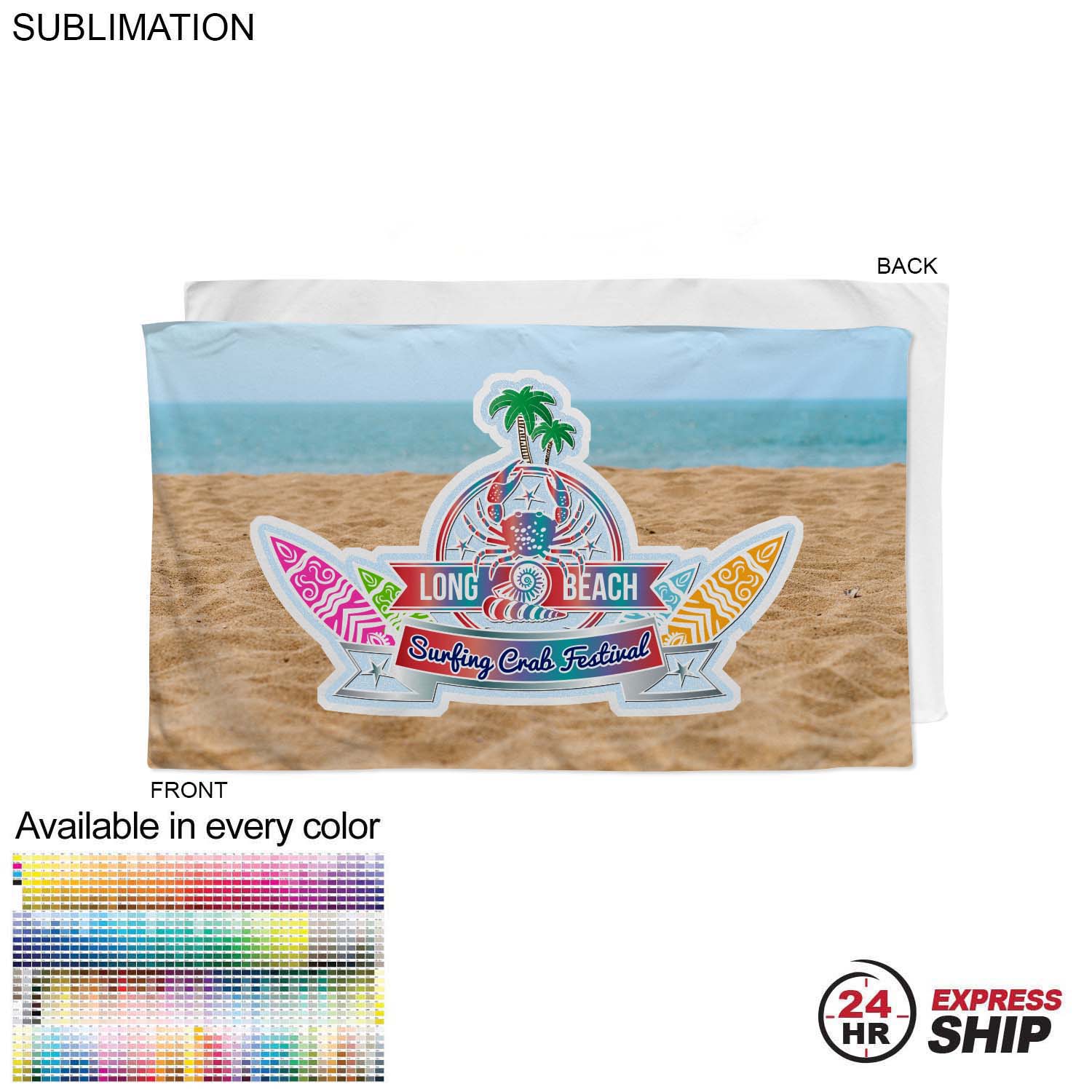 24 Hr Express Ship - Plush and Soft Velour Terry Cotton Blend Beach Towel, 35x60 2
