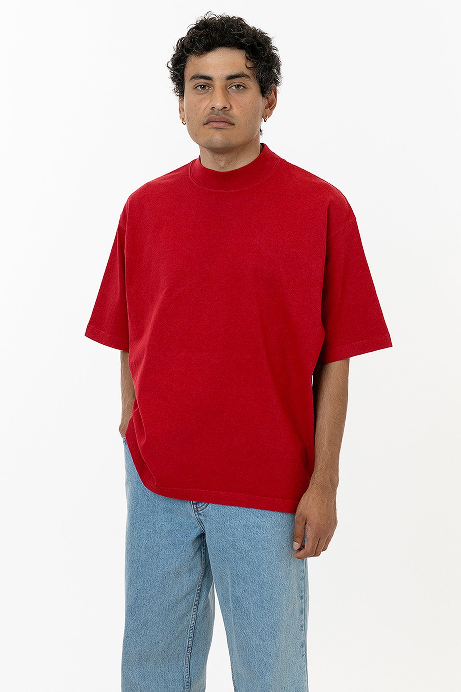 6.5 OZ S/S OVERSIZED GARMENT DYE MOCKNECK T-SHIRT 32