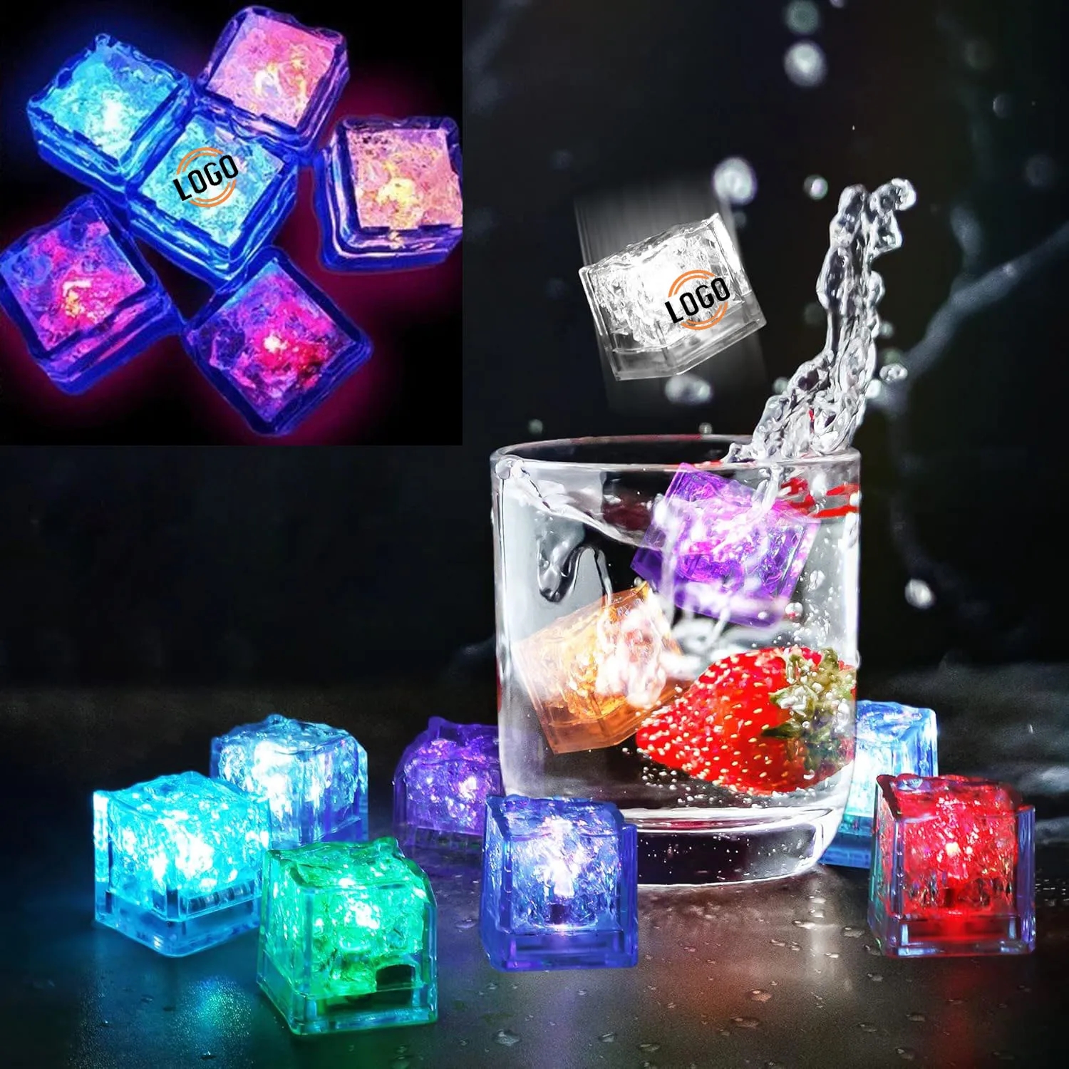 Multicolor Led Liquid Activated Ice Cubes 2