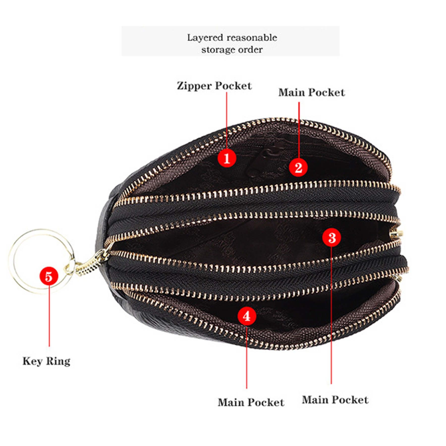 Genuine Leather Small multi-function key coin purse 6