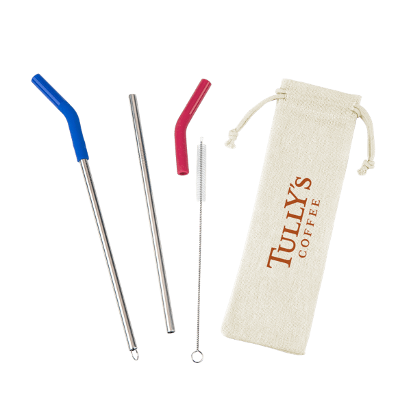 Reusable Stainless Steel Two Straw Set 39
