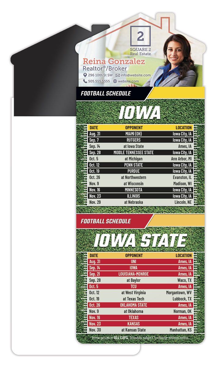 Magna-Card House Shape Magnet Football Schedules (3.5x9)