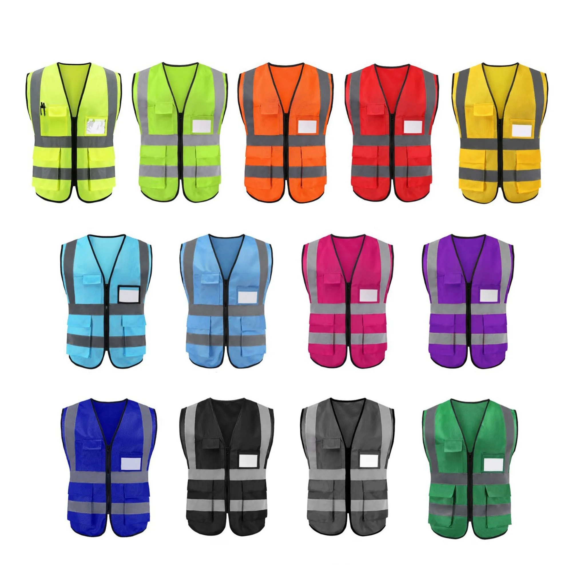 Double Band Reflective Tape Safety Loop & Hook Vest 2