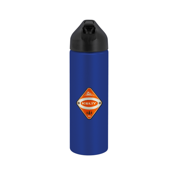 EasyFlow Recycled Aluminum Bottle w Straw Lid, custom water bottle with logo imprint 249