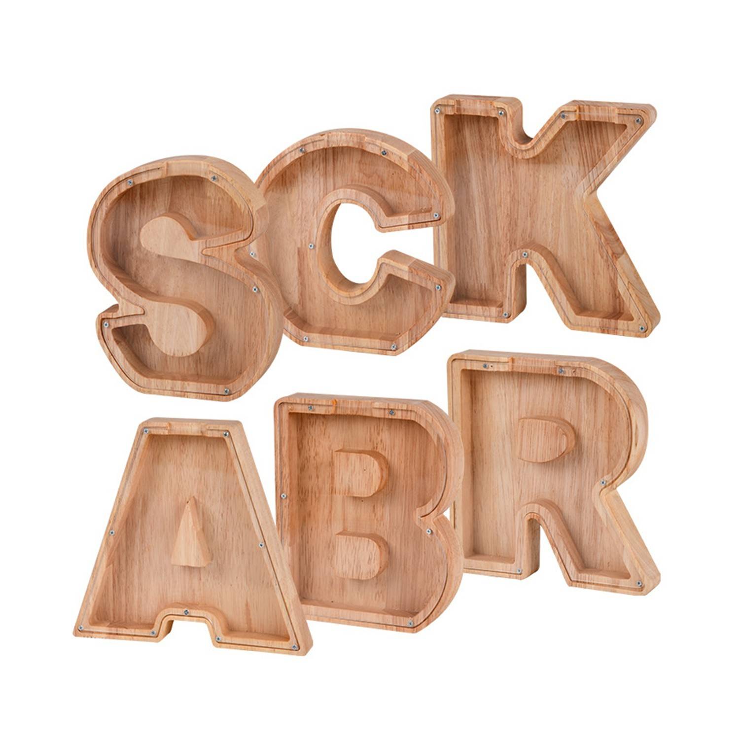 Wooden Alphabet Coin Piggy Bank 2
