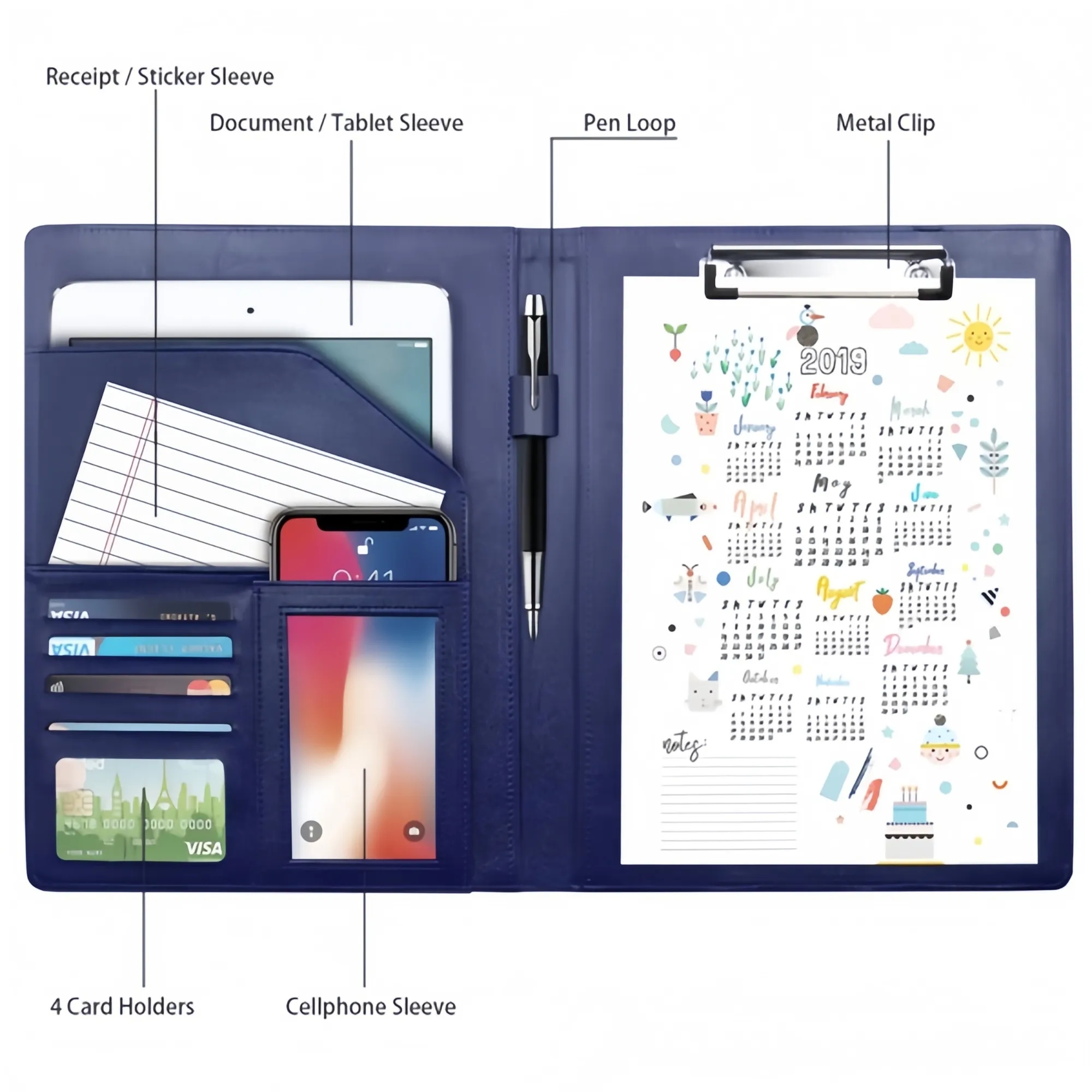 A4 multi-functional leather folder 2