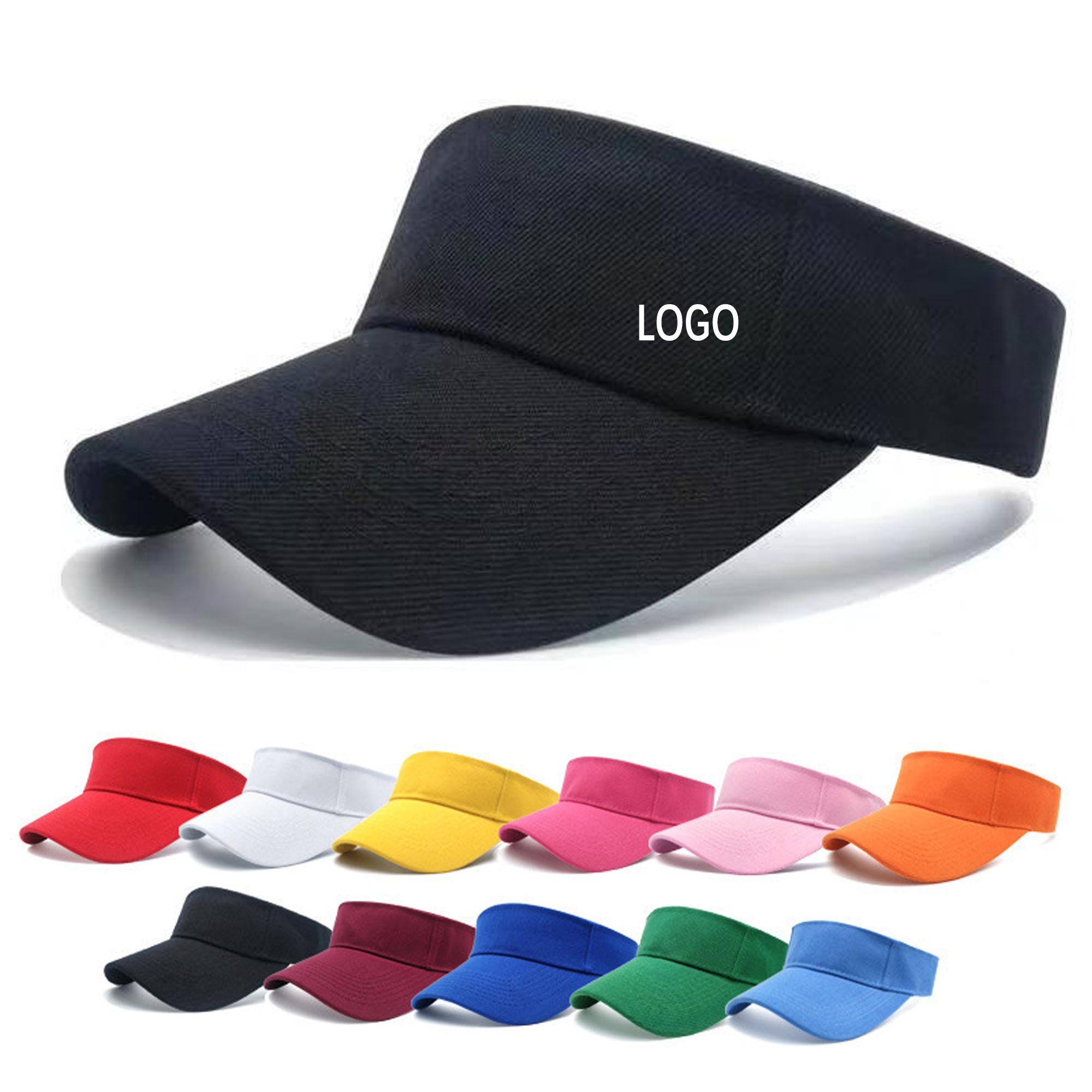 Custom Logo Sun Visor Cap Adjustable Headwear 2