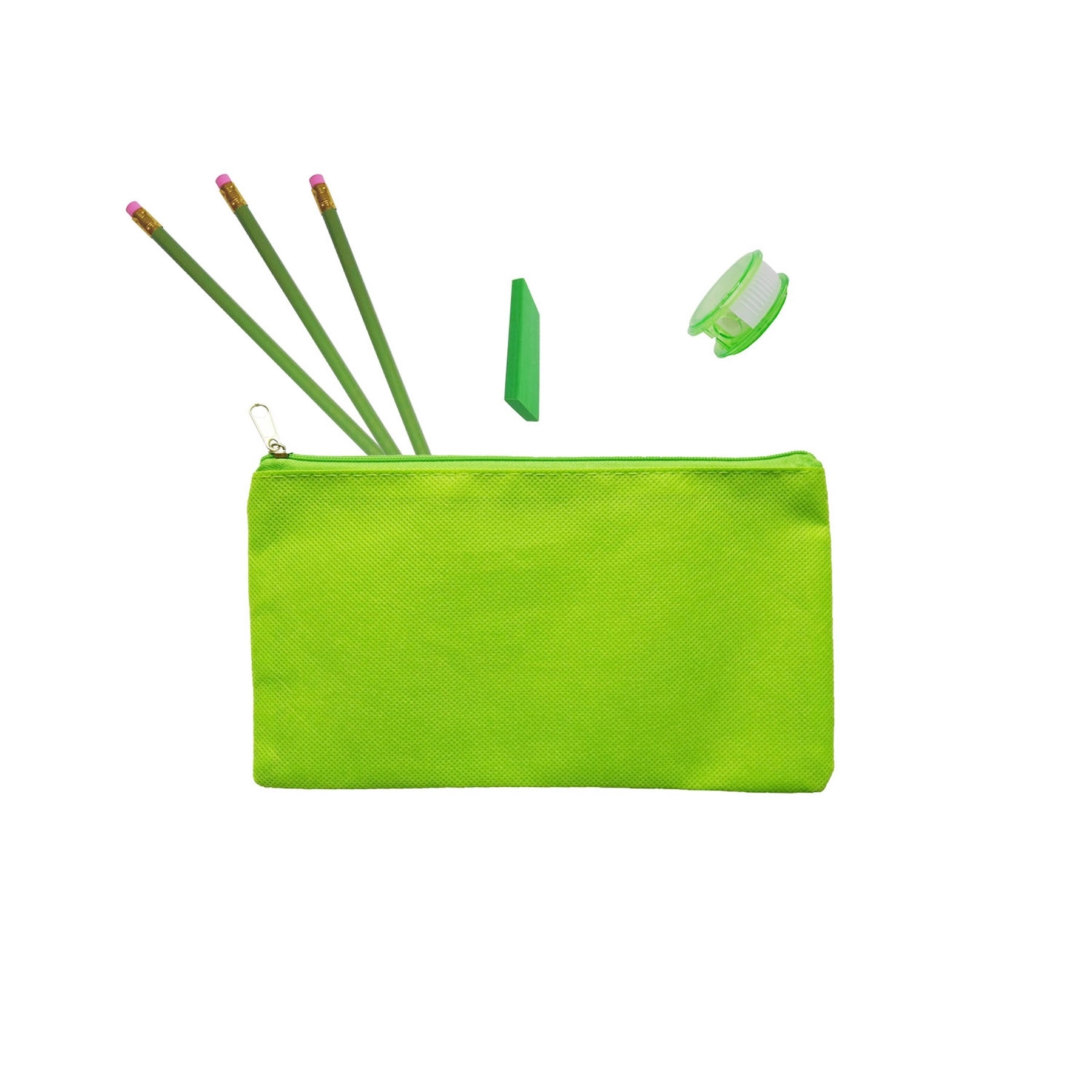 Non-Woven Pencil Pouch Zipper Closed 1