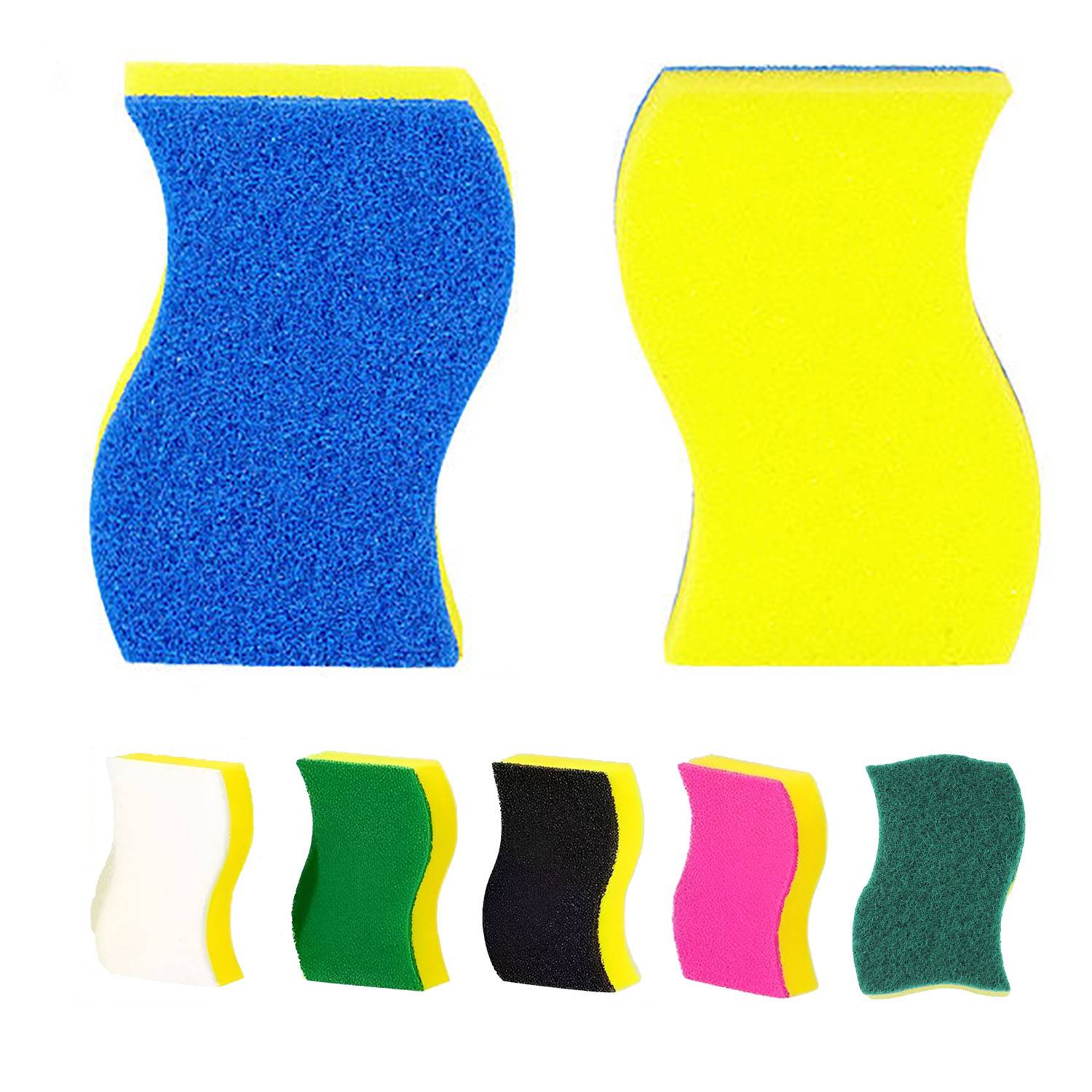 S Shaped Non Scratch Kitchen Cleaning Sponges 5
