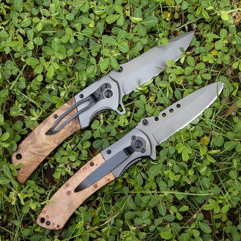 ApexBlade - Burlwood Folding Pocket Knife With Stainless Steel Blade Full Color Optional 7