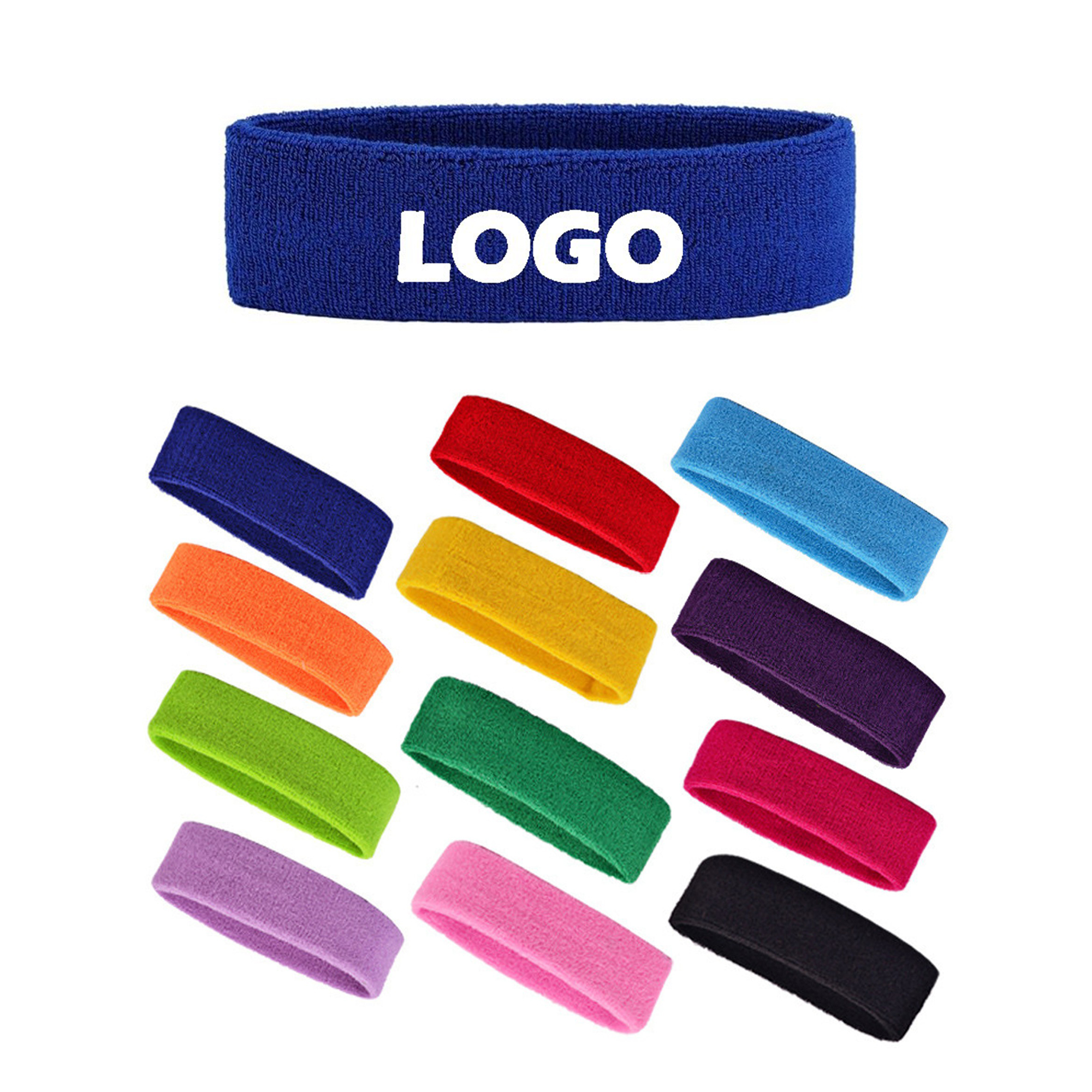 Terry Cotton Sport Headband Running Yoga Fitness 14