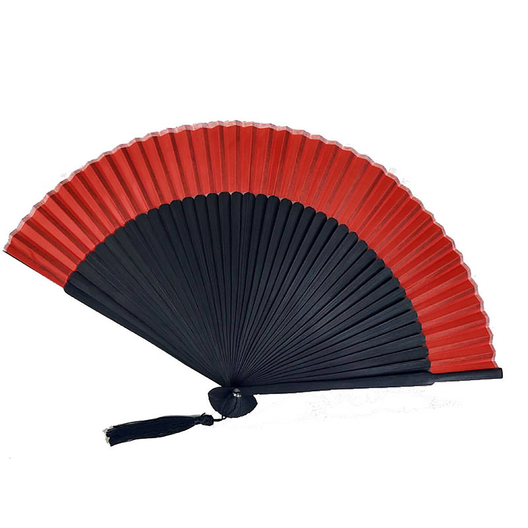 Retro Style Red Black Hand Held Bamboo Folding Fan 5