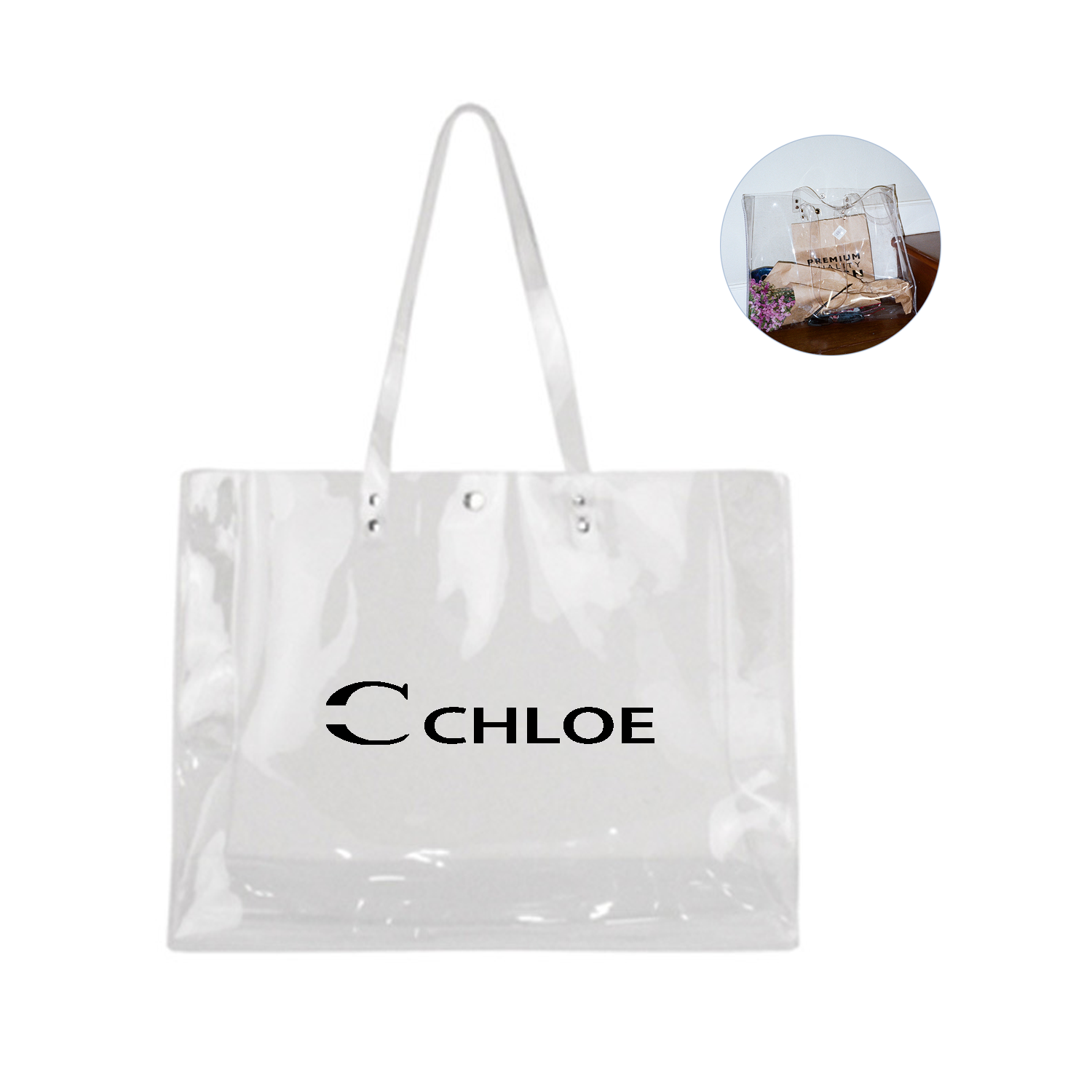 PVC Transparent Shoulder Tote Bag 2