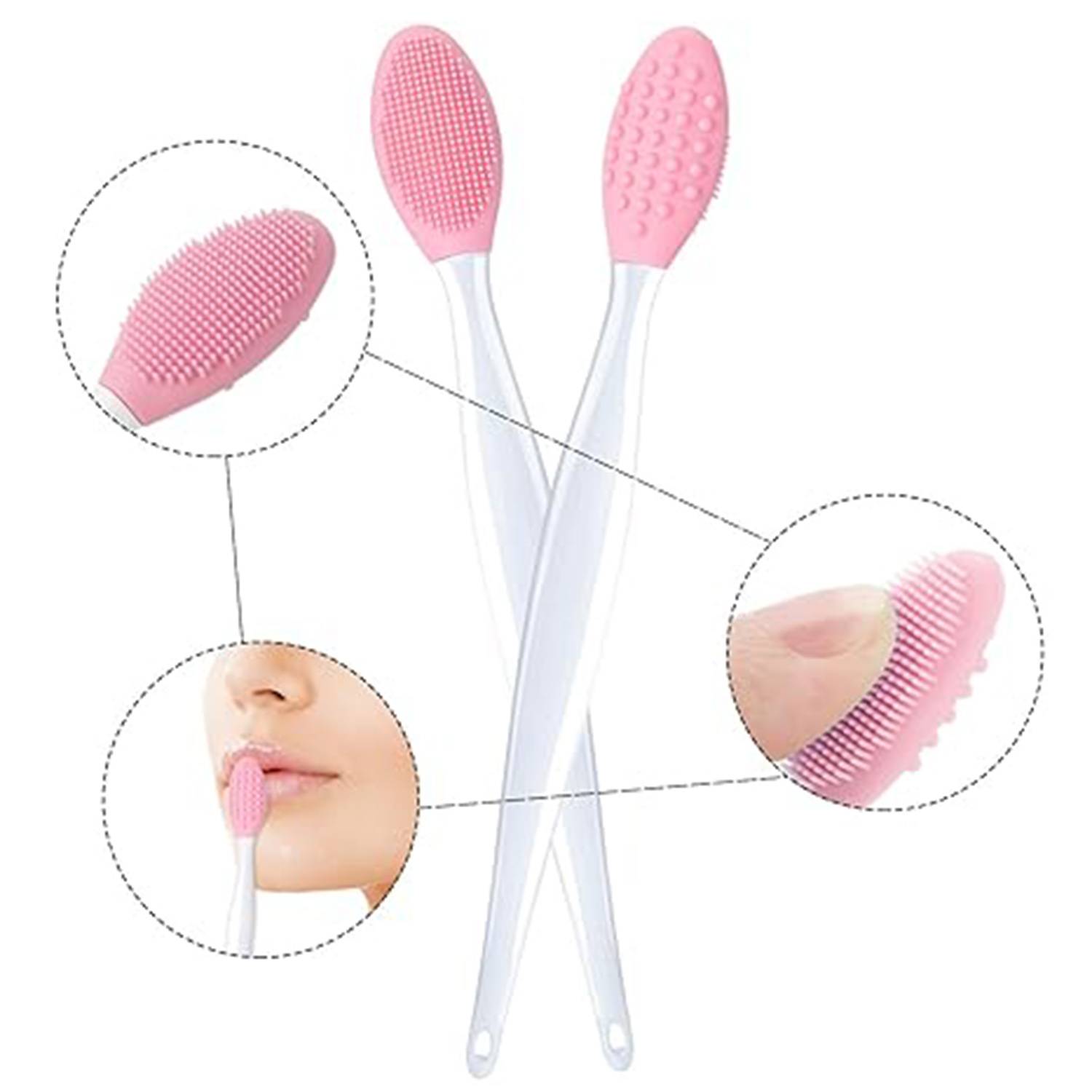 Rubber Double-sided Facial Cleaning Nose Lips Brush 1