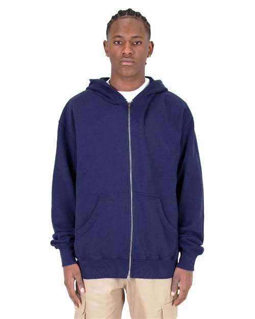 Unisex Max Heavy Garment-Dyed Double-Zip Hoodie Sweatshirt - SHGDZ 11
