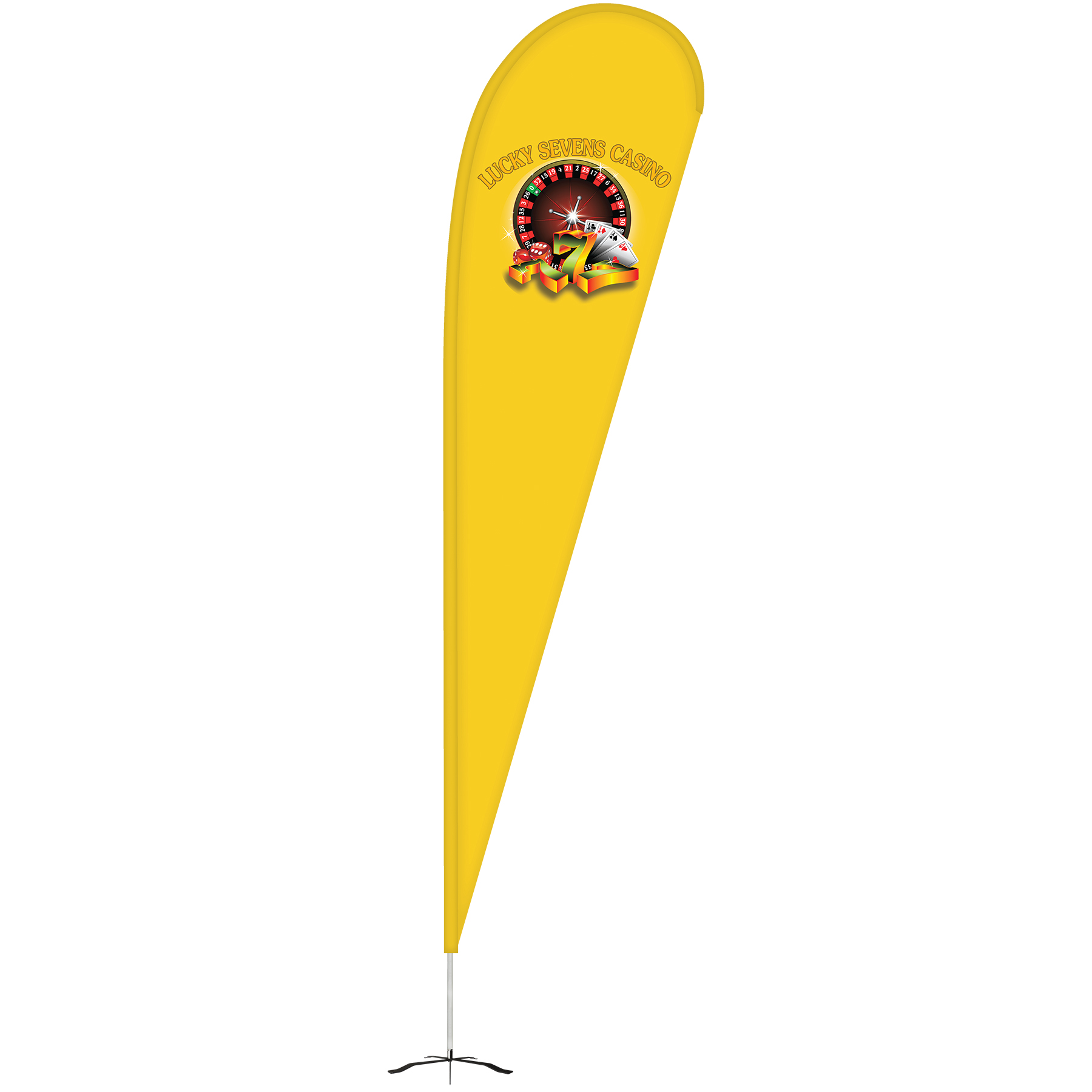 12' Double Sided Teardrop Banner w/ Premium Hardware & Cross Base 10