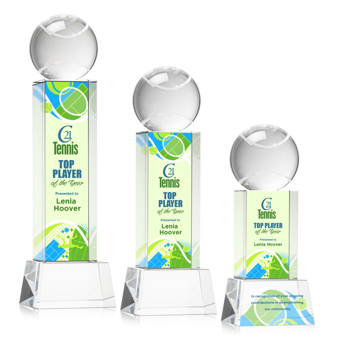 Tennis Ball VividPrint™ Award on Belcroft - Clear