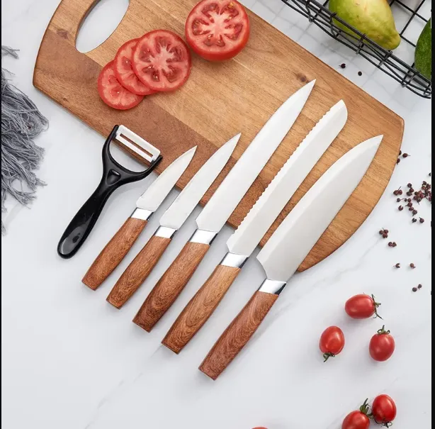 Kitchen Knife Set 6pcs Wooden Handle 2