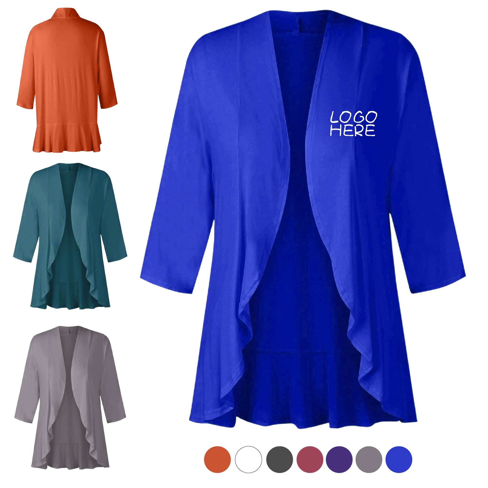 Open Front Lightweight Ruffle Cardigan 1