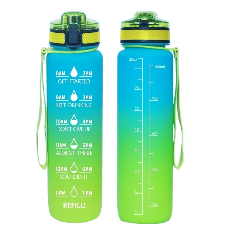 32oz Leakproof Motivational Sports Water Bottle 7