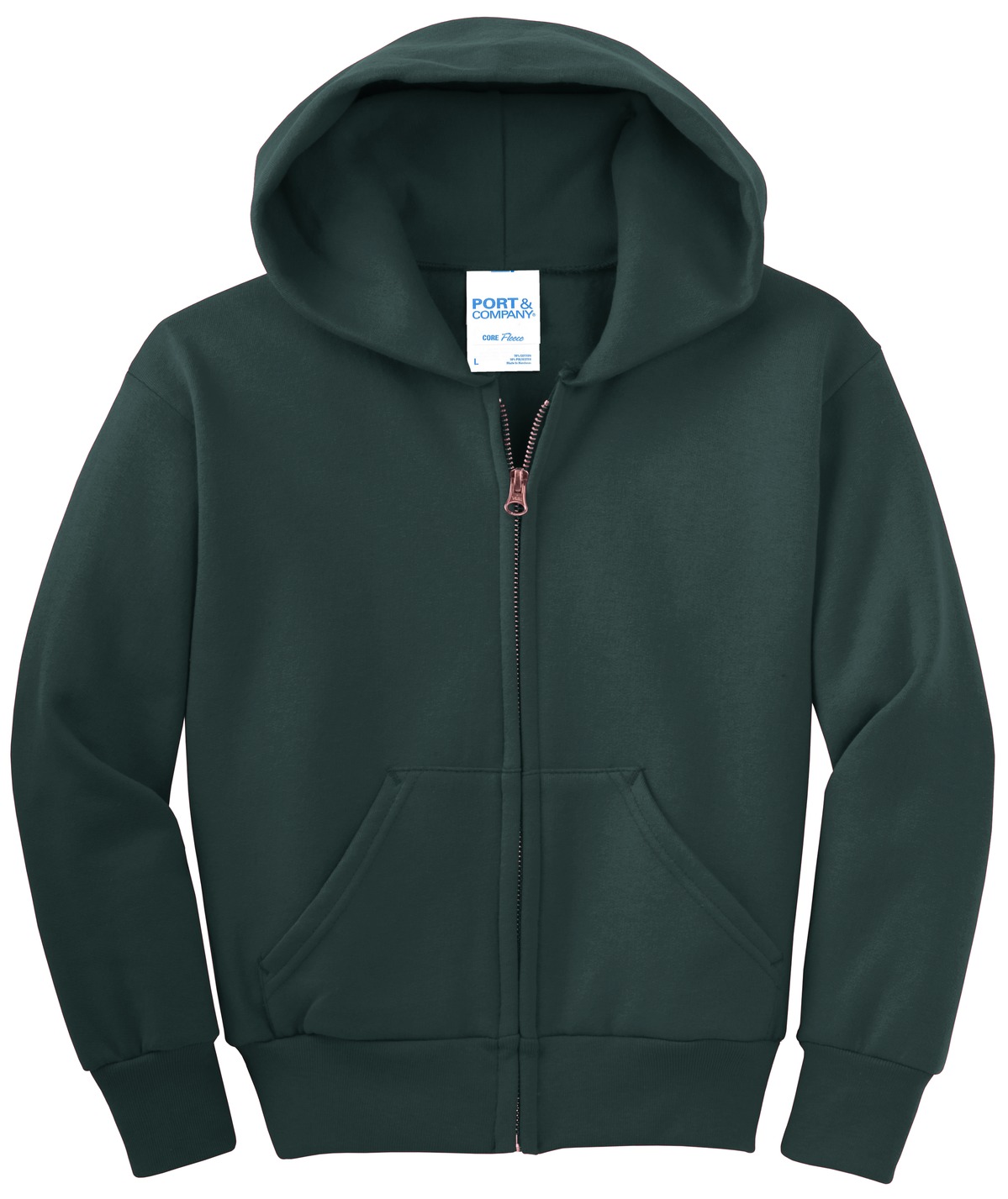 Port & Company® Youth Core Fleece Full-Zip Hooded Sweatshirt 107