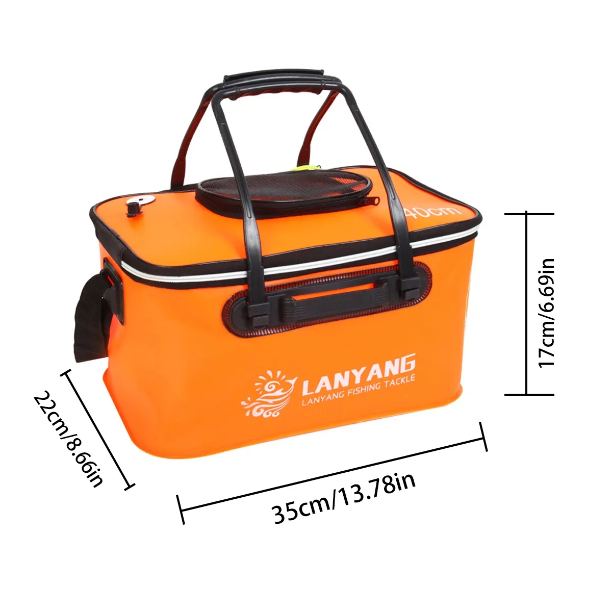 Foldable EVA Fishing Bucket With Lid And Strap 3
