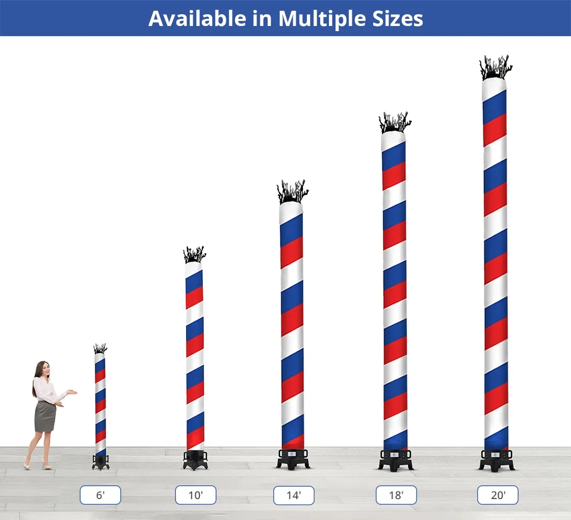 Barber Pole (Red, White, Blue) Tube with Blower 5