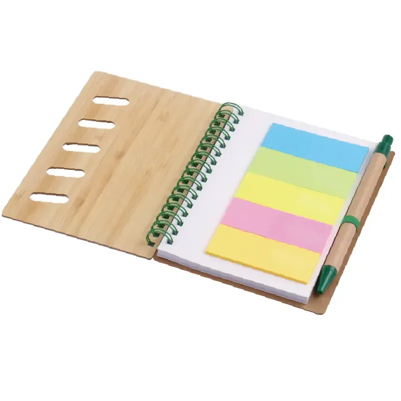 Bamboo Notebook with Sticky Note and Pen 2